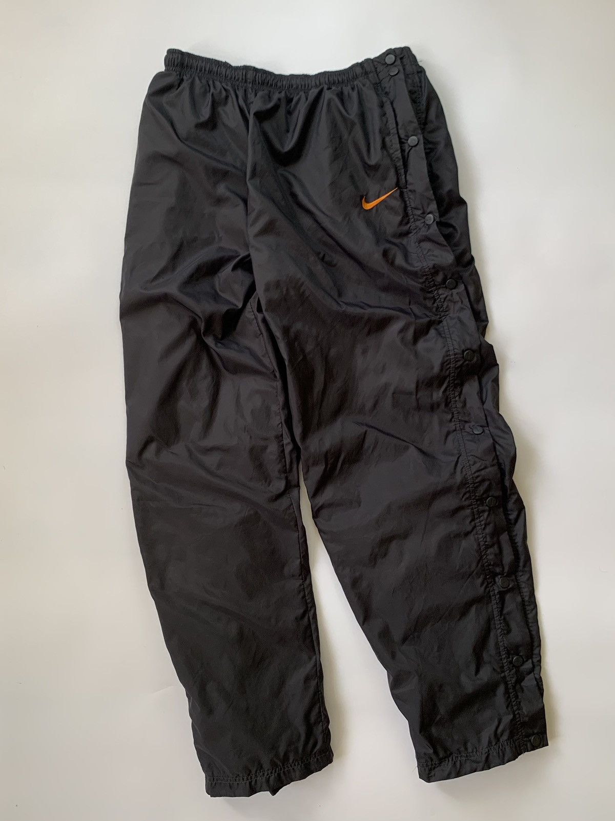 Other 90's NYLON NIKE BAGGY BUTTON TRACK PANTS Y2K SWOOSH LOGO Size US 38 / EU 54 - 2 Thumbnail