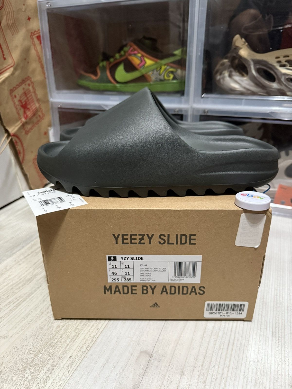 Adidas × Kanye West Adidas Yeezy Slide Dark Onyx | Grailed