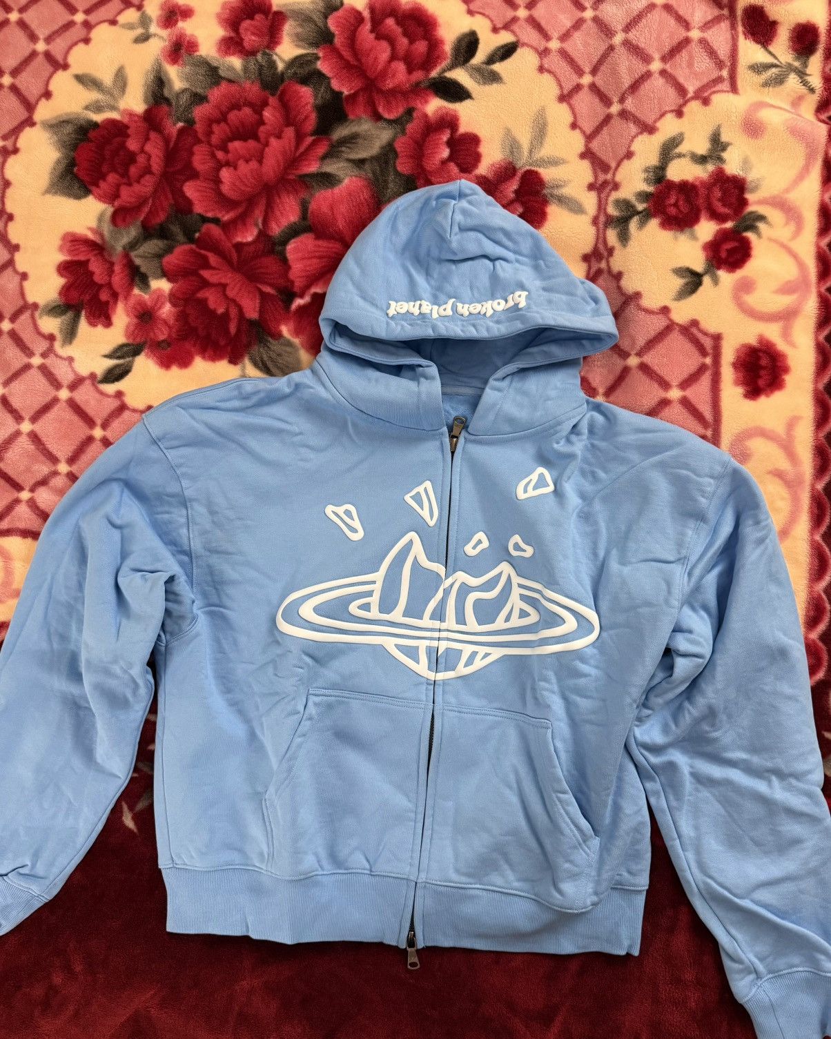 Broken Planet Zip-Up Hoodie “Blue” Size XL🔥