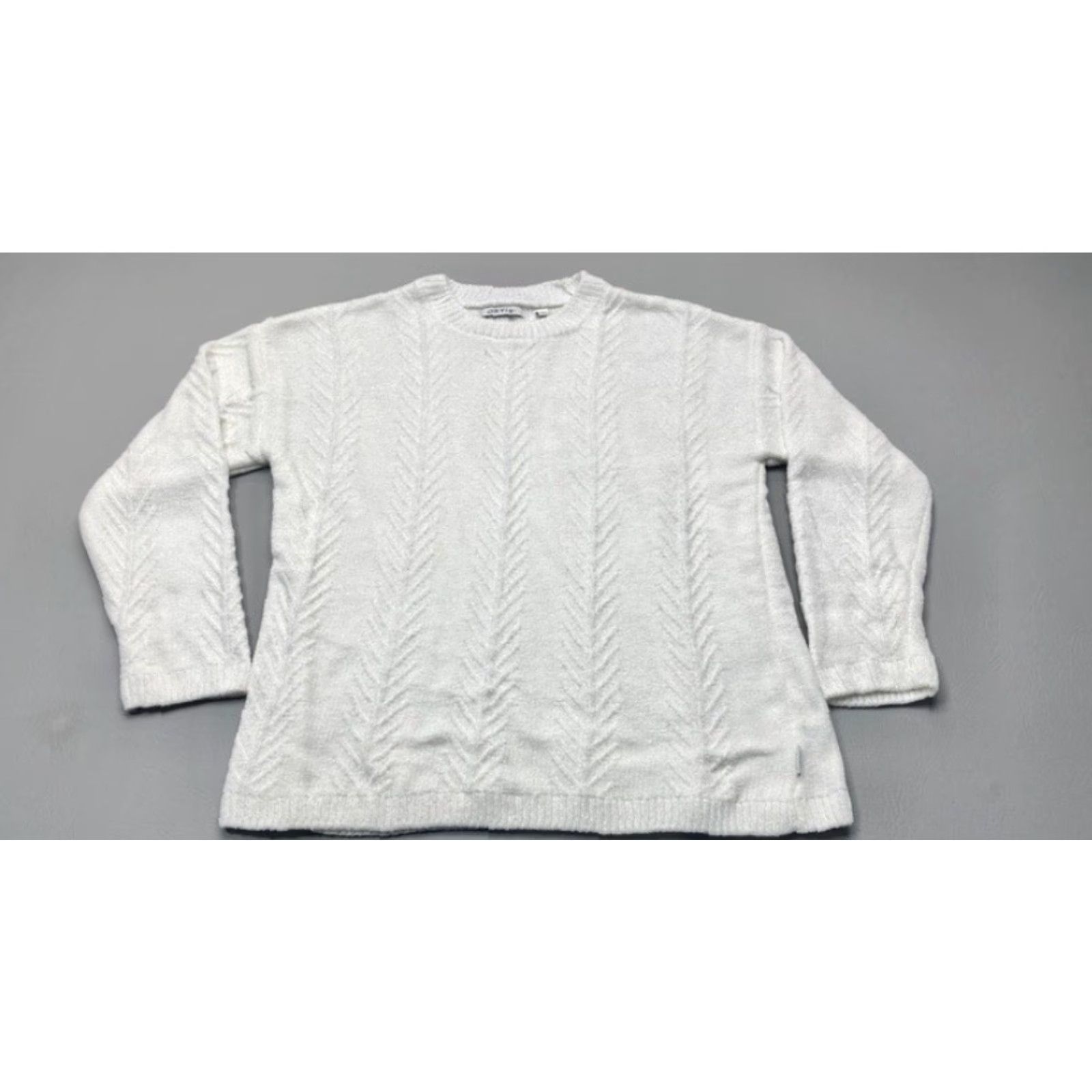 Orvis Orvis Chenille Sweater Crewneck Women's Large White 1723712 8416 Knit Pullover Casual Knitwear Size L / US 10 / IT 46 - 2 Thumbnail