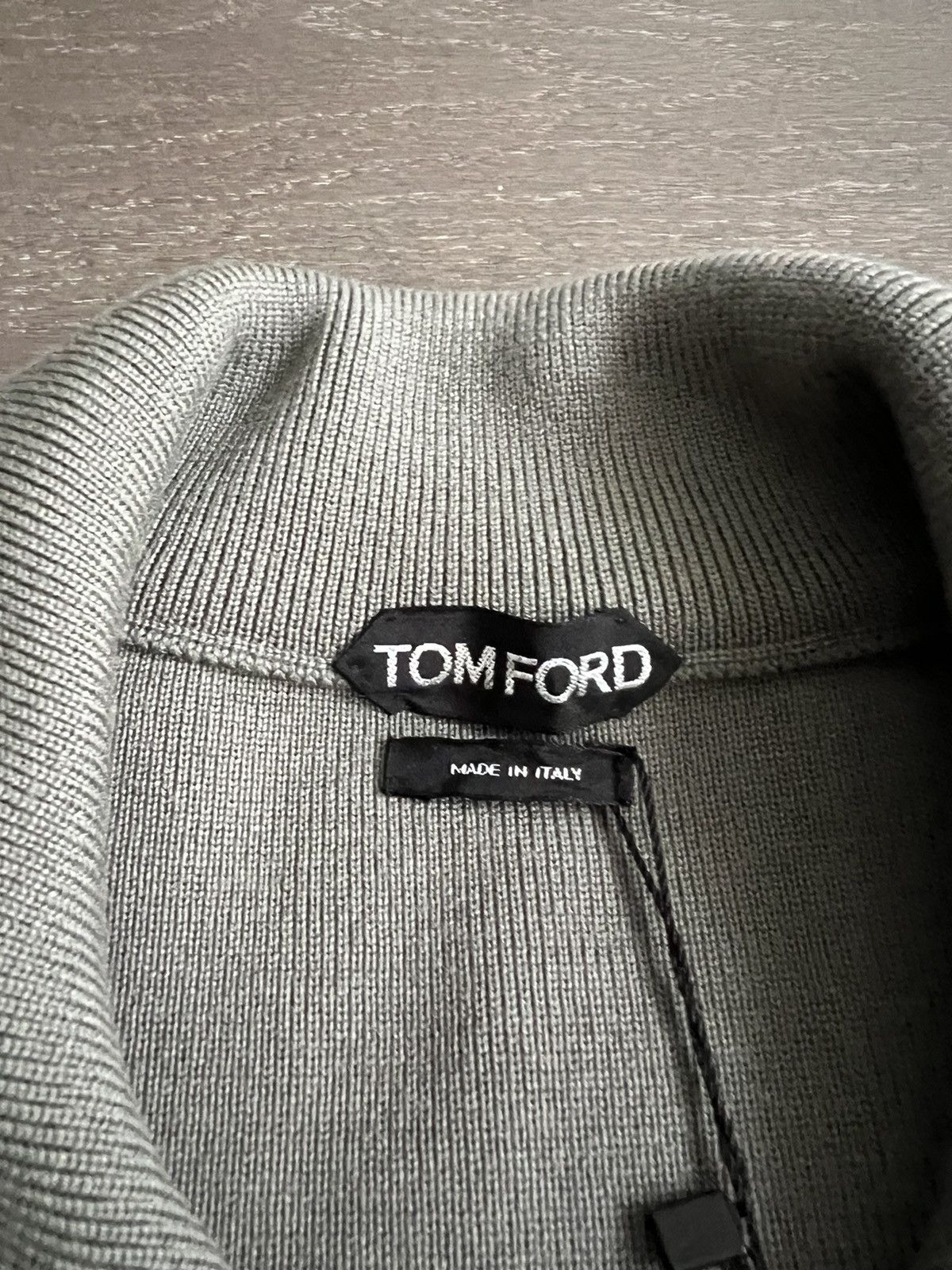 Tom Ford Wool Half Zip Sweater Green/Grey IT 58 Size US XXL / EU 58 / 5 - 3 Thumbnail