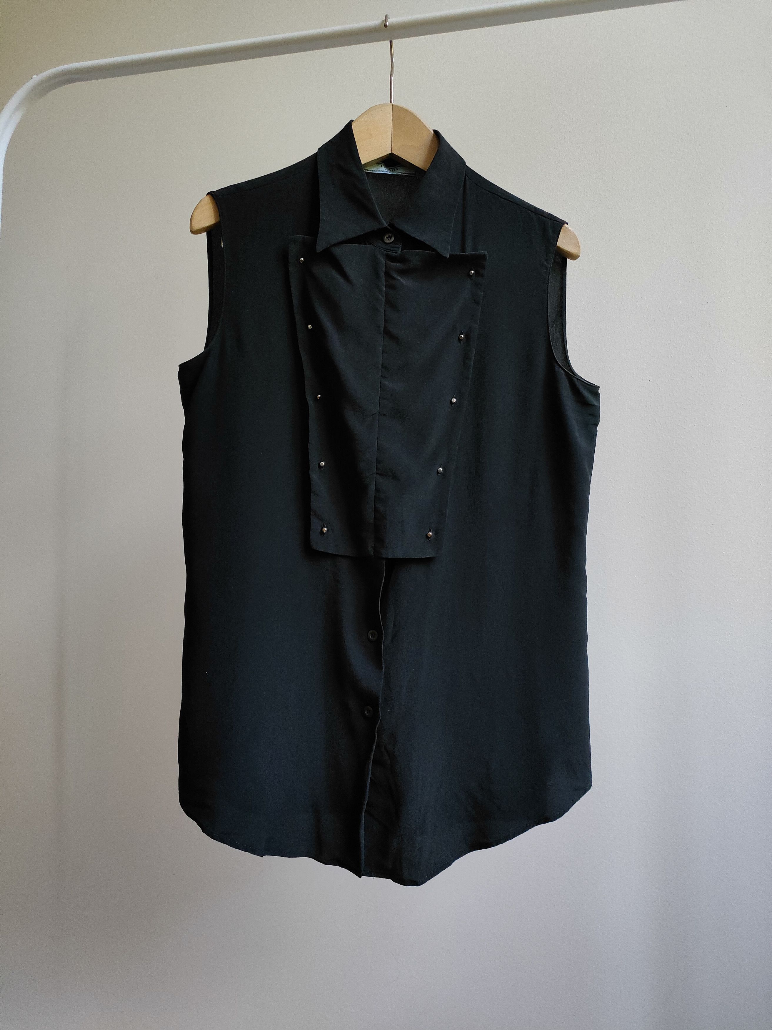 Prada Prada Crepe de Chine Silk Bib Sleeveless Shirt Size M / US 6-8 / IT 42-44 - 1 Thumbnail