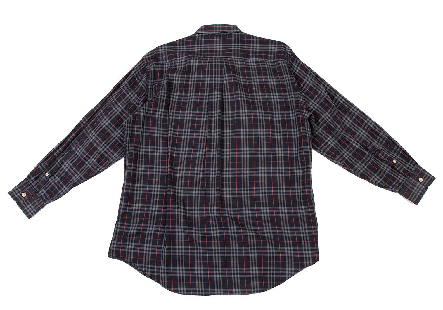 Burberry Cotton Button-Down Check Shirt in Navy Gray Red Size 41 Size US M / EU 48-50 / 2 - 13 Thumbnail