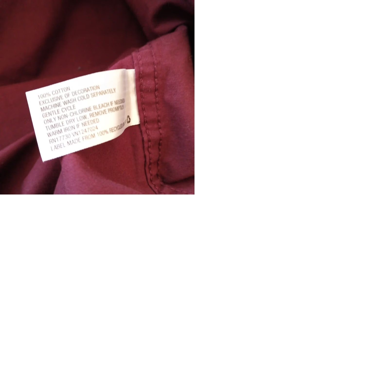 Vintage Goodfellow Shirt Mens 2XL Burgundy Red Long Sleeve Button-Up Pockets Cotton Shirt Button Up Casual Mens Size US XXL / EU 58 / 5 - 9 Thumbnail