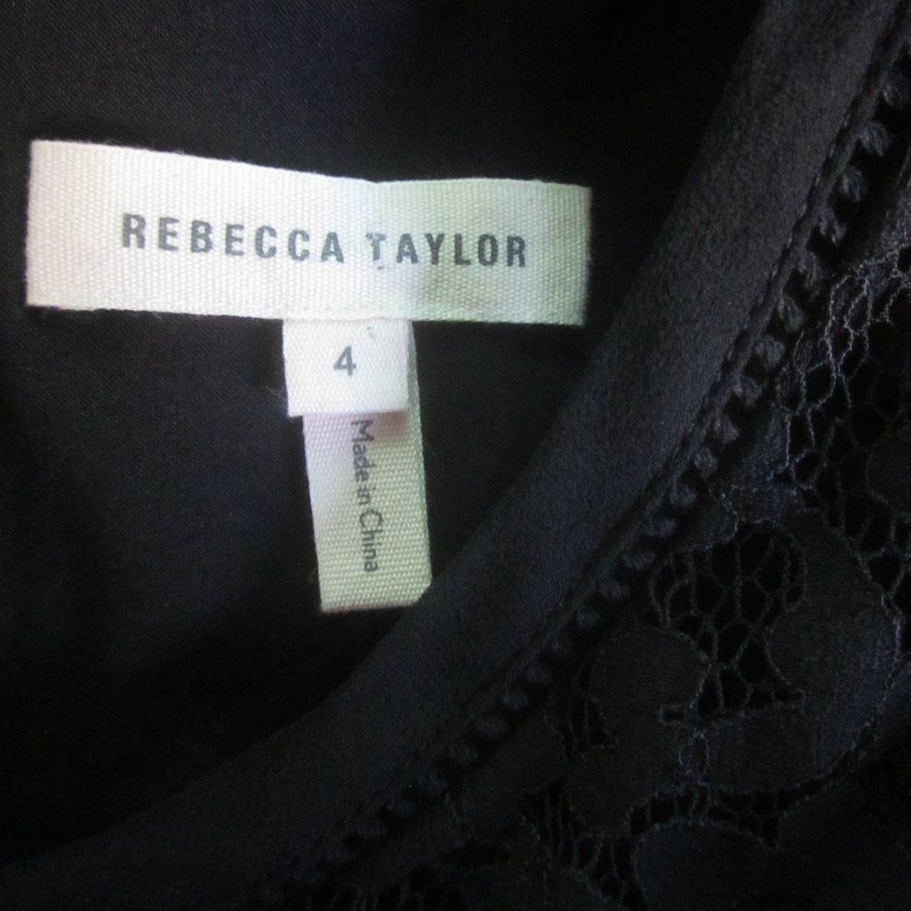 Rebecca Taylor Rebecca Taylor Womens Size 4 Black Sheath Dress with Lace Ov Size S / US 4 / IT 40 - 2 Thumbnail