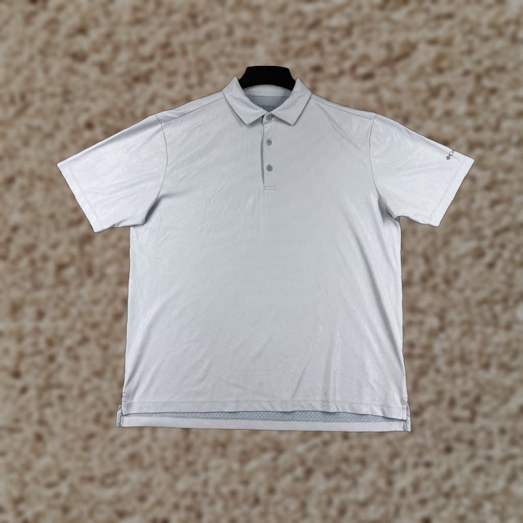 Vintage Columbia Polo Shirt Mens XL Blue Shiny Dots 100% Polyester Size US XL / EU 56 / 4 - 1 Thumbnail