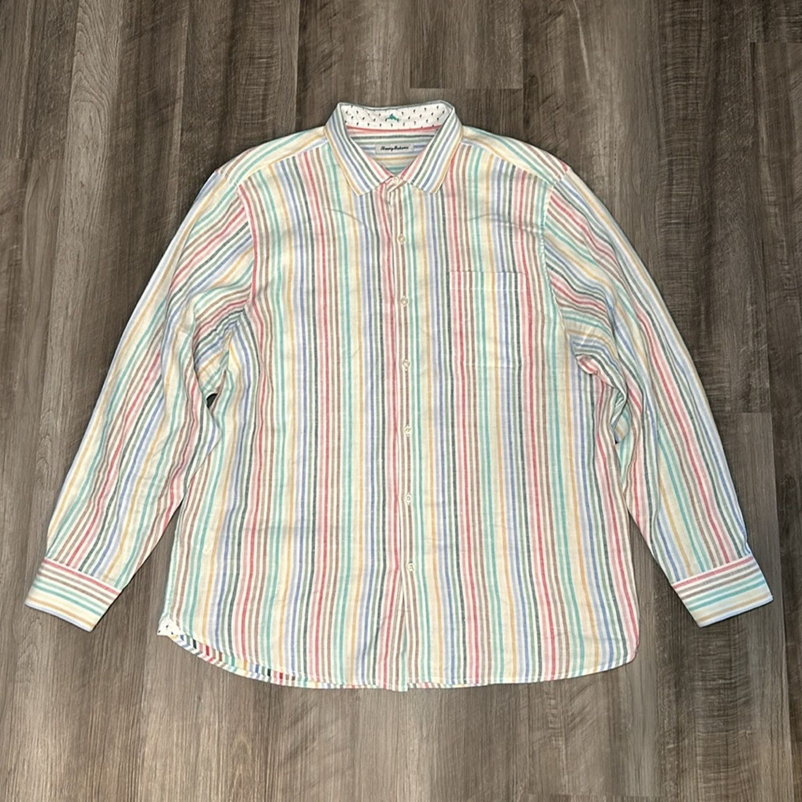 Tommy Bahama Tommy Bahama Linen Blend Long Sleeve Button Down - 2XL Size US XXL / EU 58 / 5 - 2 Thumbnail