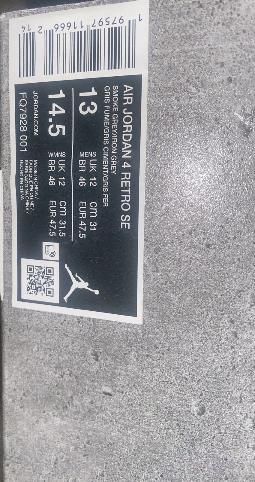 Jordan Brand × Nike Wet cement 4s Size US 13 / EU 46 - 3 Thumbnail