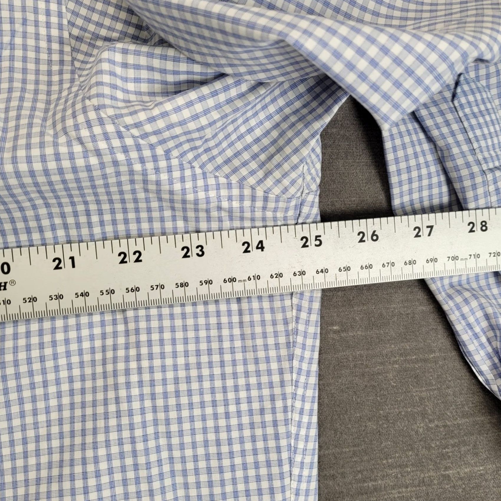 Brooks Brothers Brooks Brothers Mens Slim Fit Blue White Gingham Check Shirt 17 36 French Cuff Size US XL / EU 56 / 4 - 5 Thumbnail