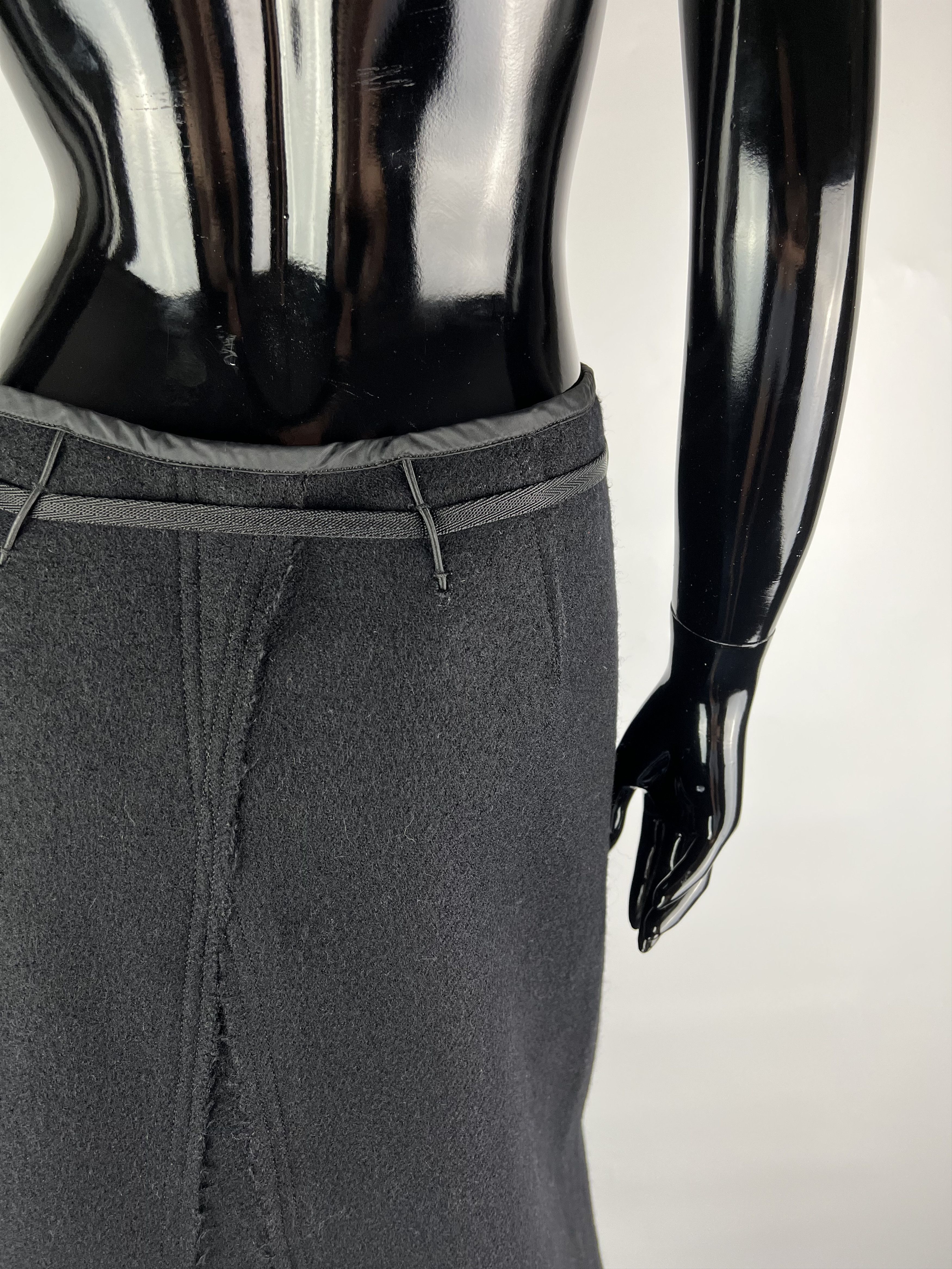 Prada Rare Vtg Prada Full Zip Belted Skirt Wool/Mohair Size IT42 Size 28" / US 6 / IT 42 - 3 Thumbnail