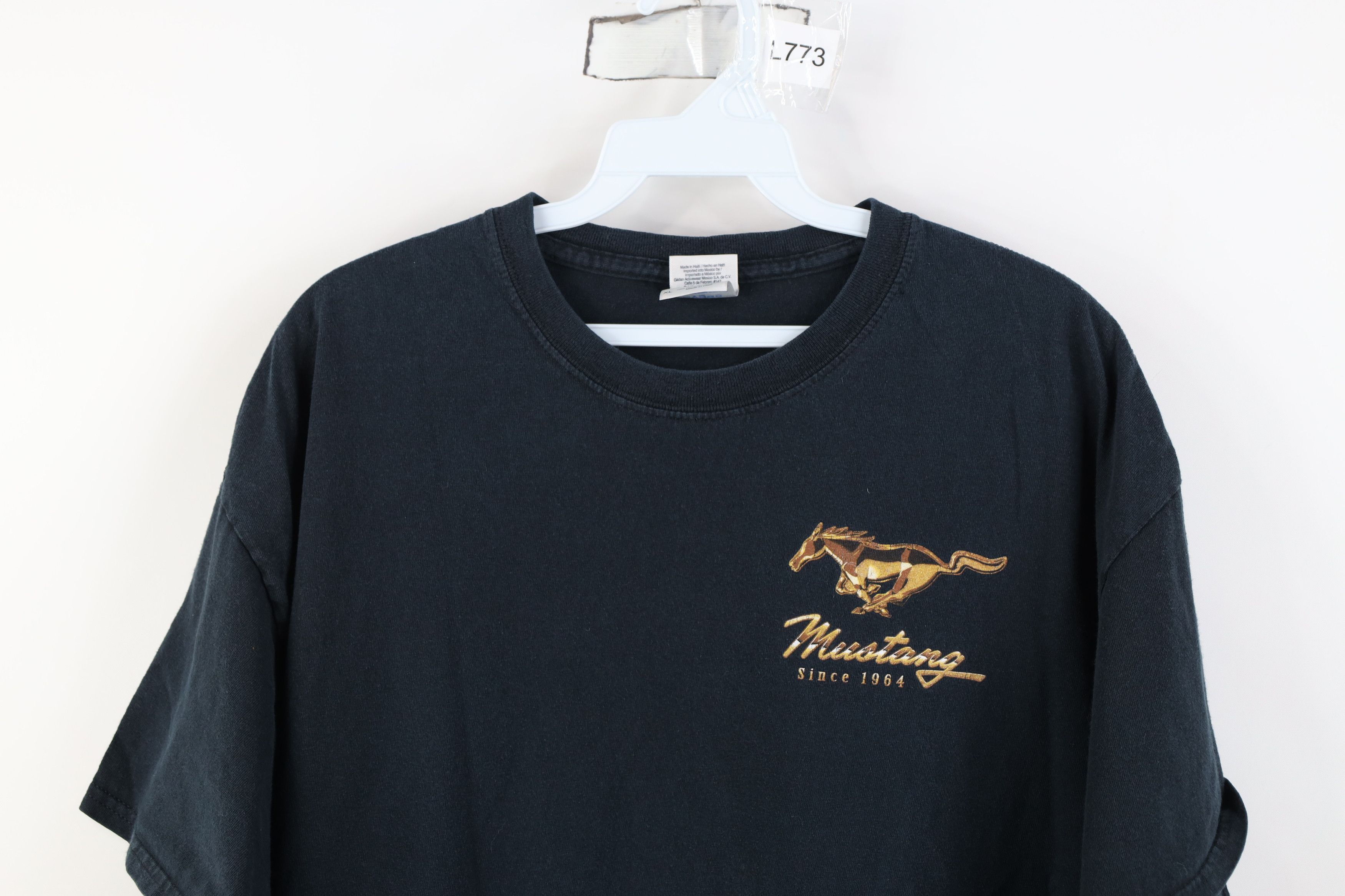 Vintage Vintage 90s Y2K Motor Co Mustang Car Racing T-Shirt Black Size US XL / EU 56 / 4 - 2 Thumbnail