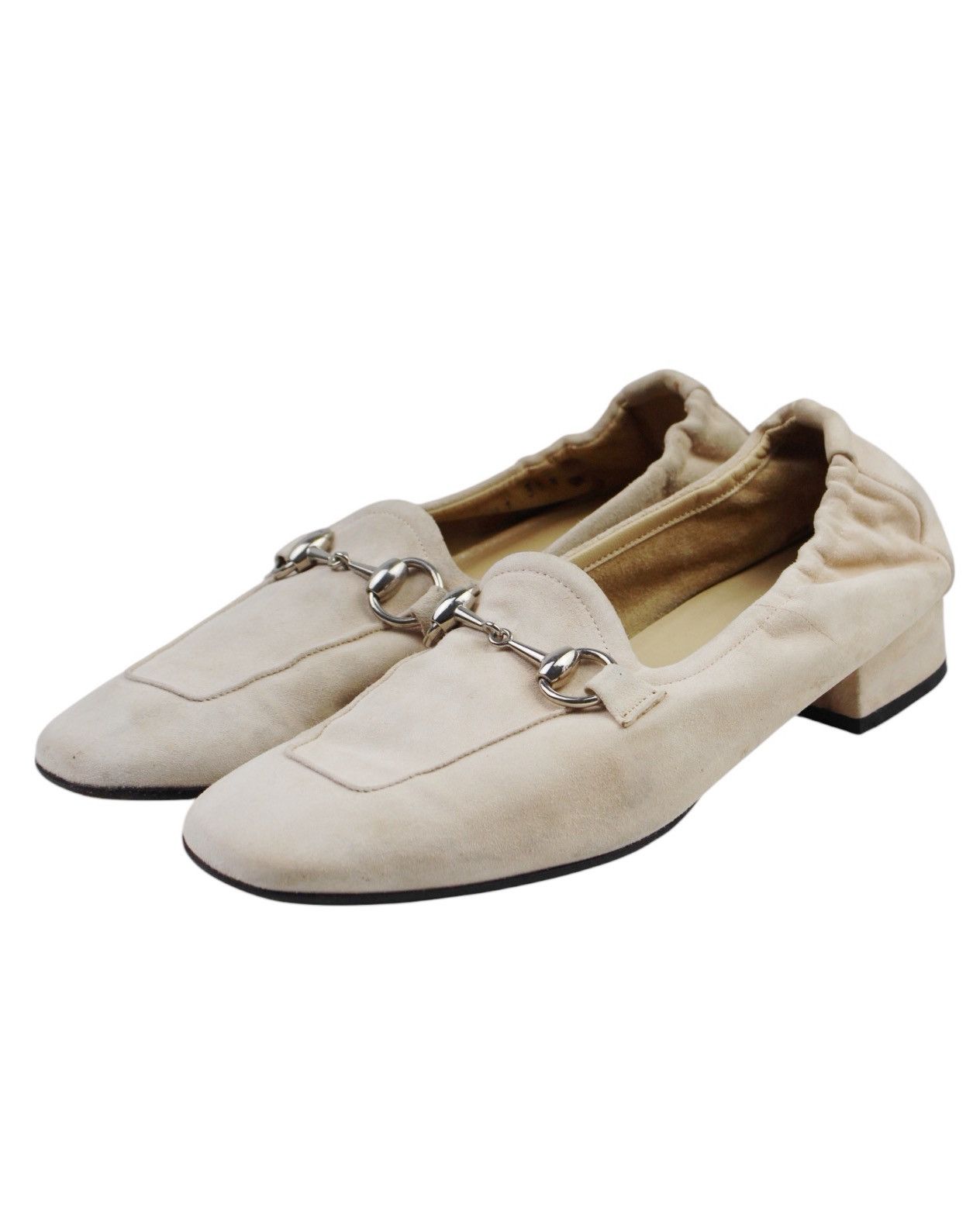 Gucci 2000S GUCCI BEIGE SUEDE HORSEBIT LOAFERS Size US 8.5 / IT 38.5 - 3 Thumbnail