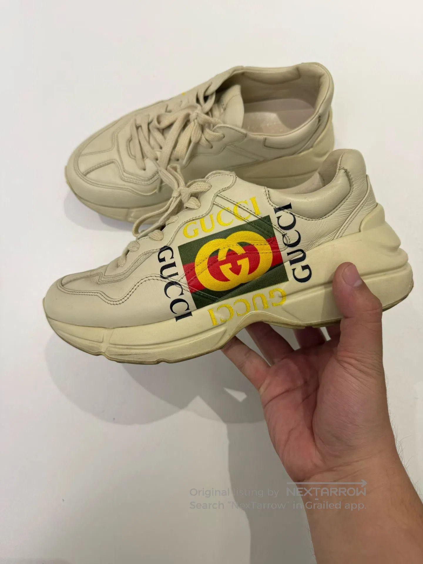 Gucci Guicci White Vintage Square Logo Dad Shoes| Size US 6 / EU 39 - 4 Thumbnail