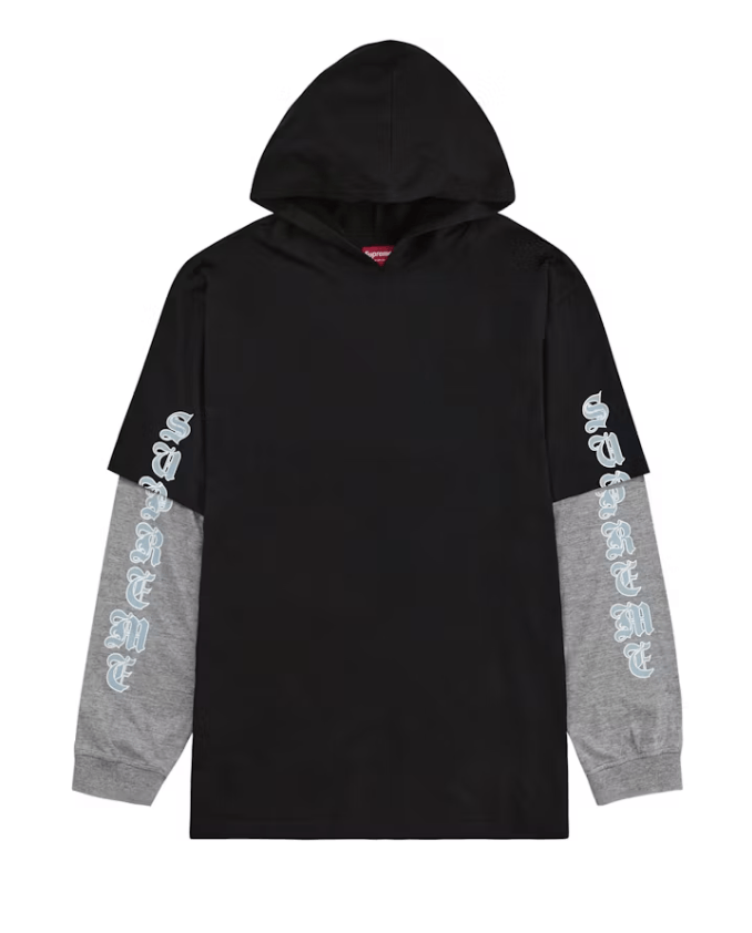 Supreme NWT Supreme Layered Hooded L/S Top - Black - Medium Size US M / EU 48-50 / 2 - 1 Thumbnail