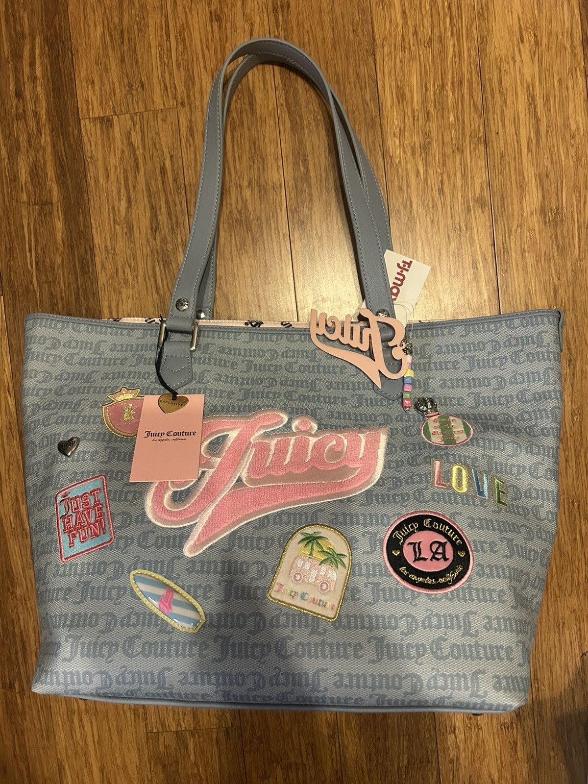 Juicy Couture Juicy Couture Juicy Run the World Tote Bag Dusty Blue Size ONE SIZE - 4 Thumbnail