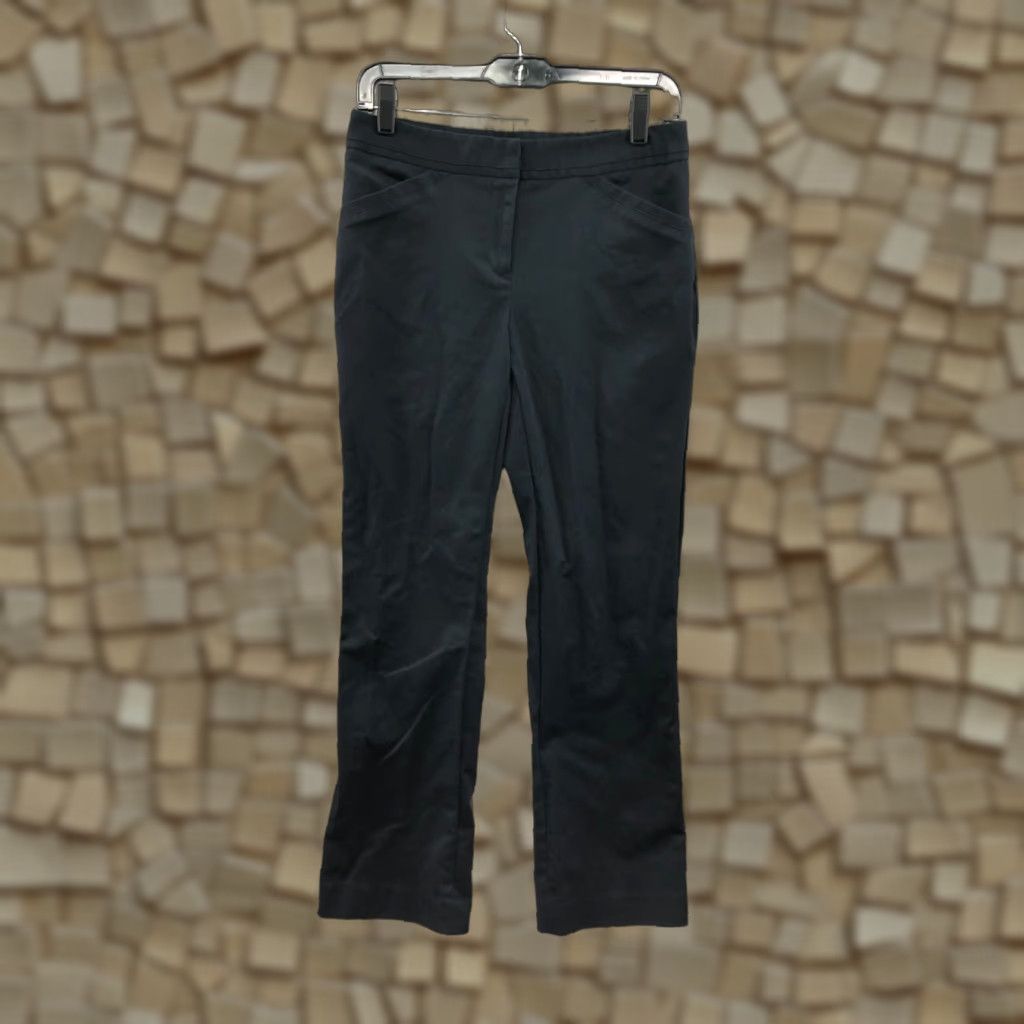 Vintage Rafaella Curvy Straight Pants 4P Petite Womens Mid Rise Black Hook Eye Size 27" / US 4 / IT 40 - 1 Thumbnail