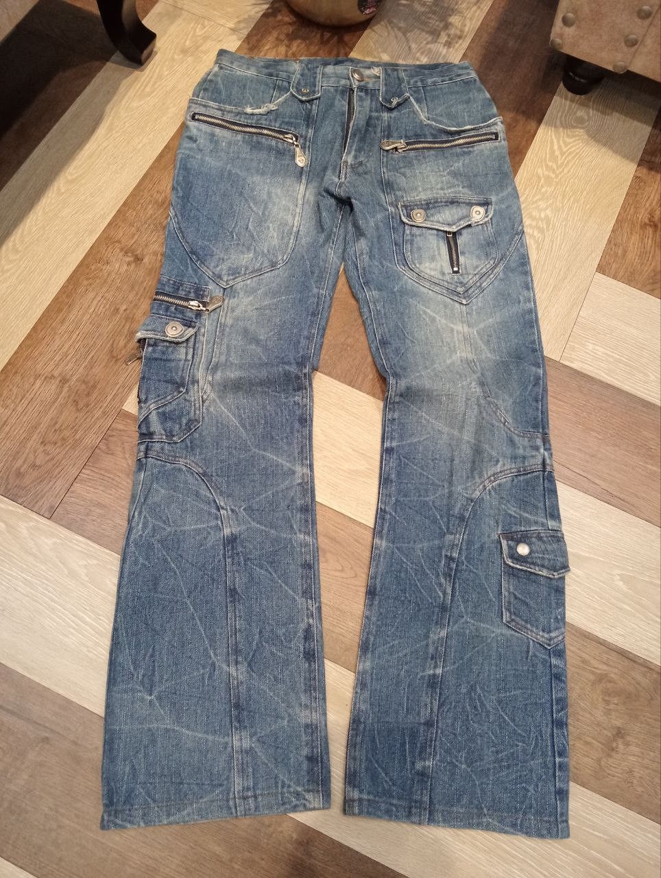 Seditionaries BERNINGS SHO JAPAN MULTIPOCKET FLARED JEANS Size US 30 / EU 46 - 2 Thumbnail