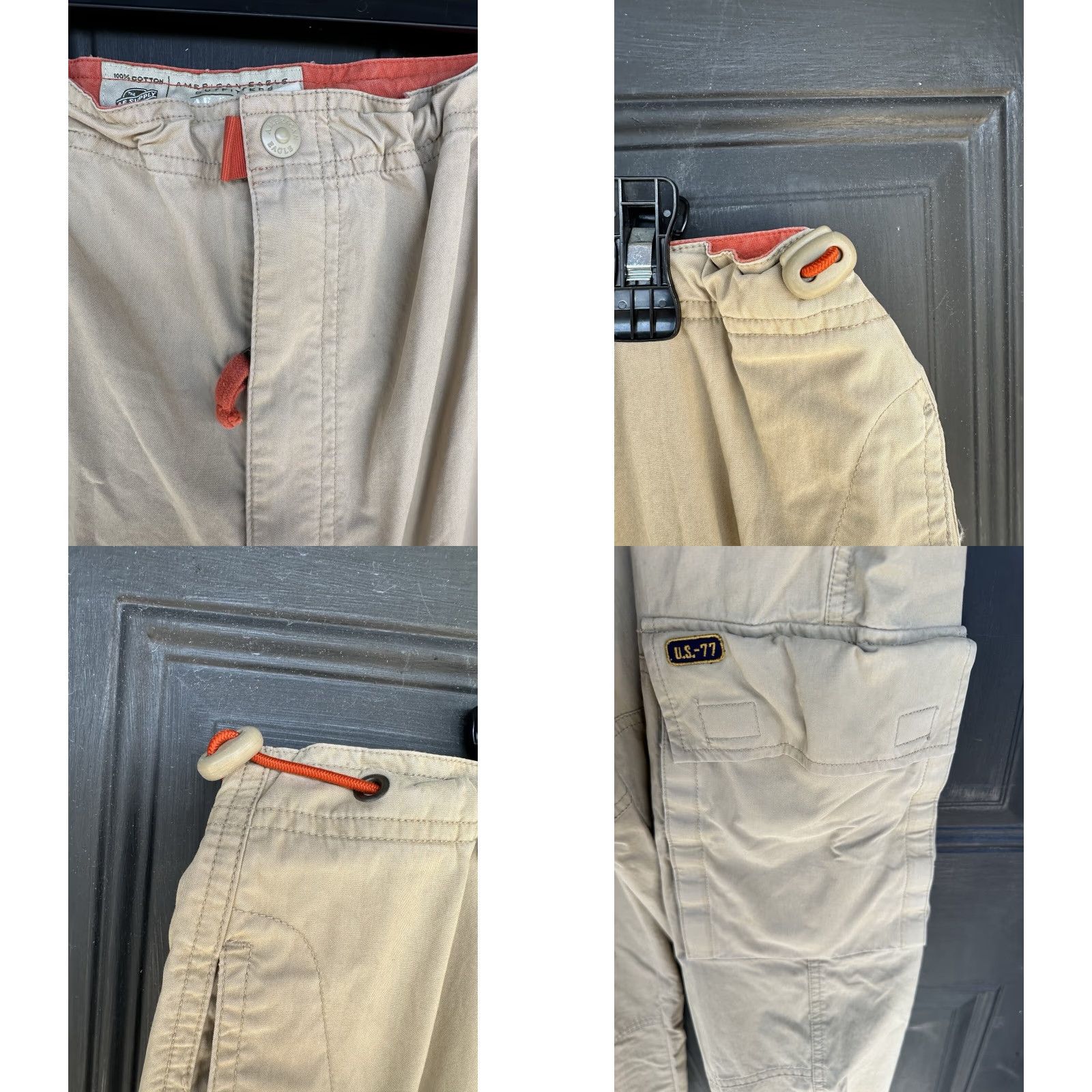 American Eagle Outfitters VINTAGE American Eagle Cargo Pants Mens Wide-Leg Beige 36 Inseam 30.5 Army Military Skater Baggy 36x32 Size US 36 / EU 52 - 8 Thumbnail