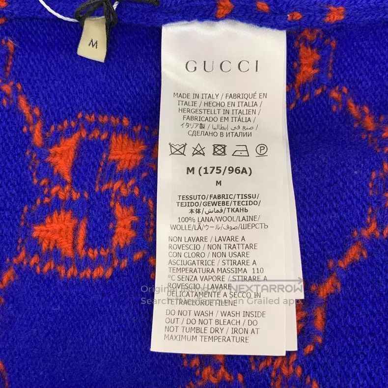 Gucci Gucci 22 dark blue logo jacquard full-print wool round-nec Size US M / EU 48-50 / 2 - 7 Thumbnail