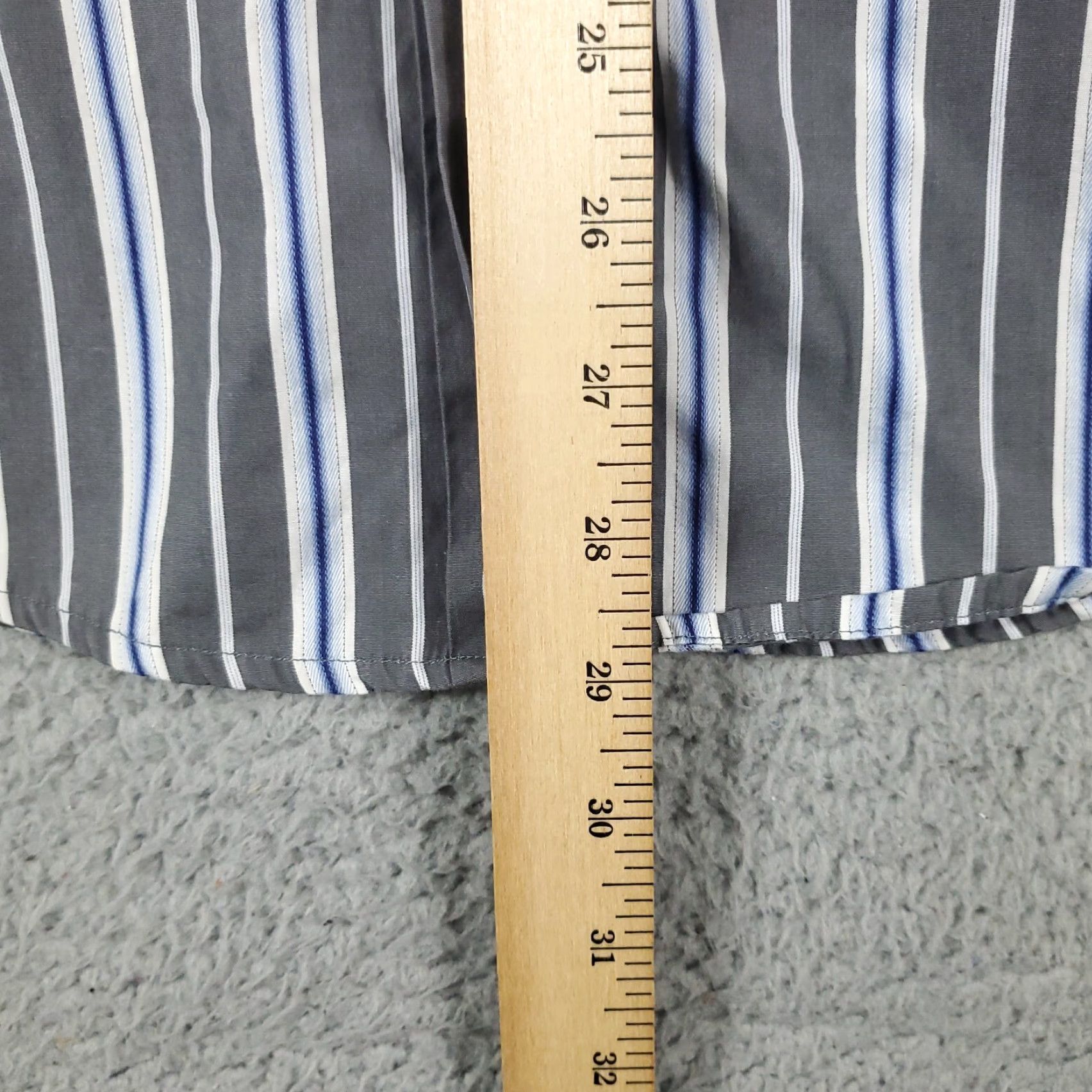 Vintage 7 Diamonds Shirt Mens Long Sleeve Button-Up Striped Gray Blue Cotton M Casual Preppy Classic Size US M / EU 48-50 / 2 - 5 Thumbnail
