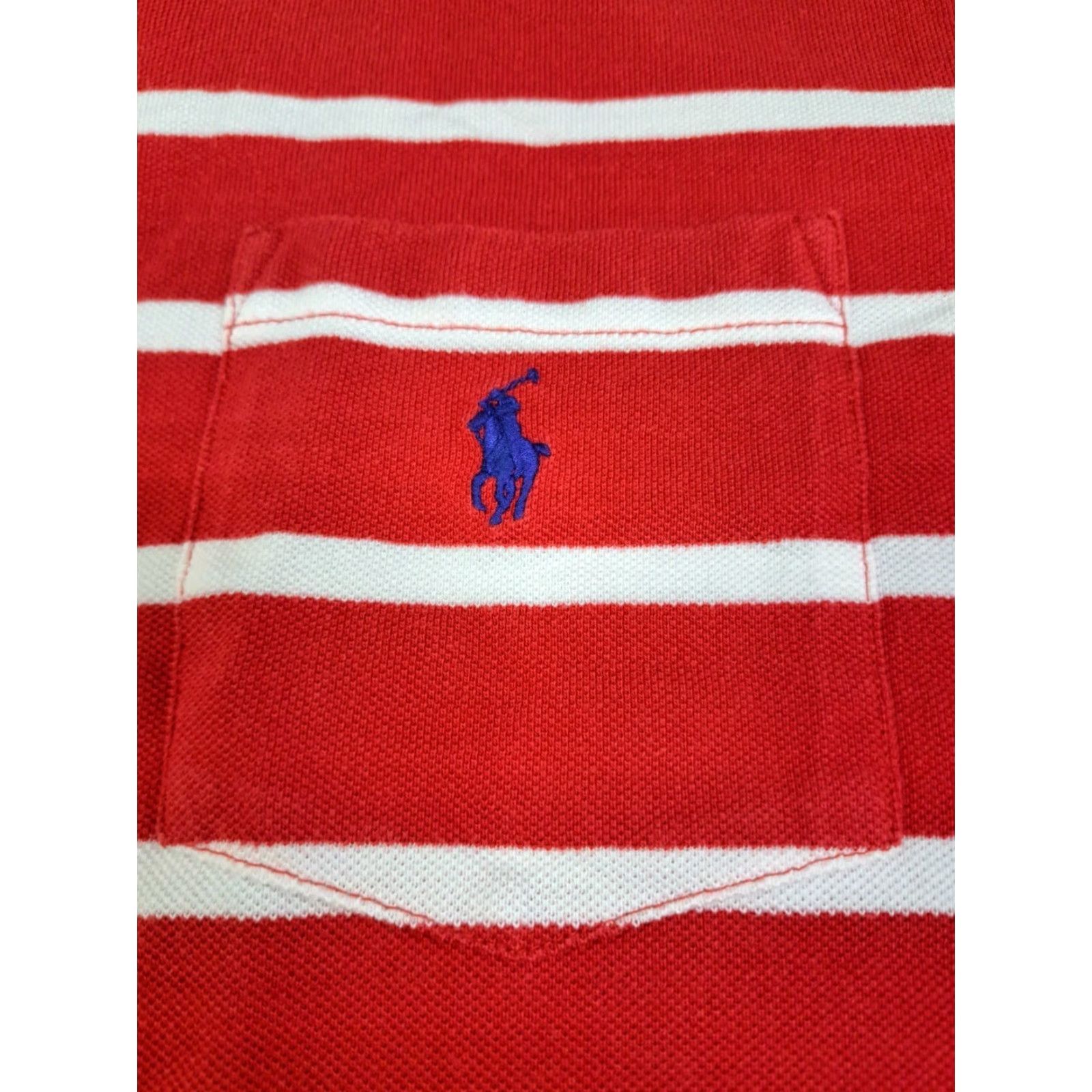 Ralph Lauren Ralph Lauren Polo Shirt Men's Short Sleeve Red/White Striped Polo M Size US M / EU 48-50 / 2 - 5 Thumbnail