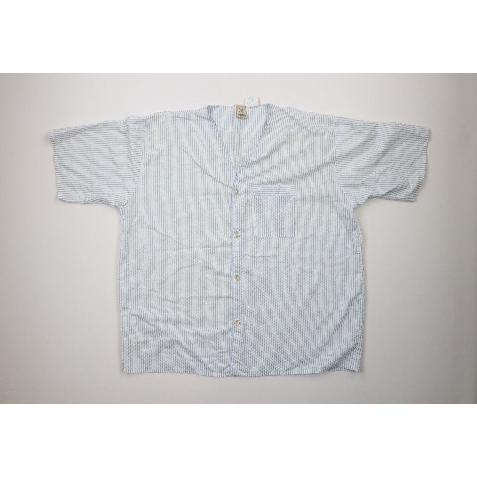 Other Vintage 90s Streetwear Pinstriped Seersucker Pajamas 2XL Size US XXL / EU 58 / 5 - 2 Thumbnail