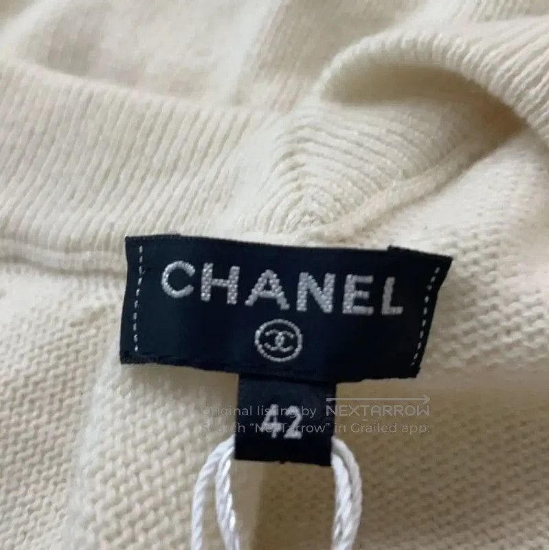 Chanel Chanel Cream Cashmere Women's Sweater . Size L / US 10 / IT 46 - 3 Thumbnail