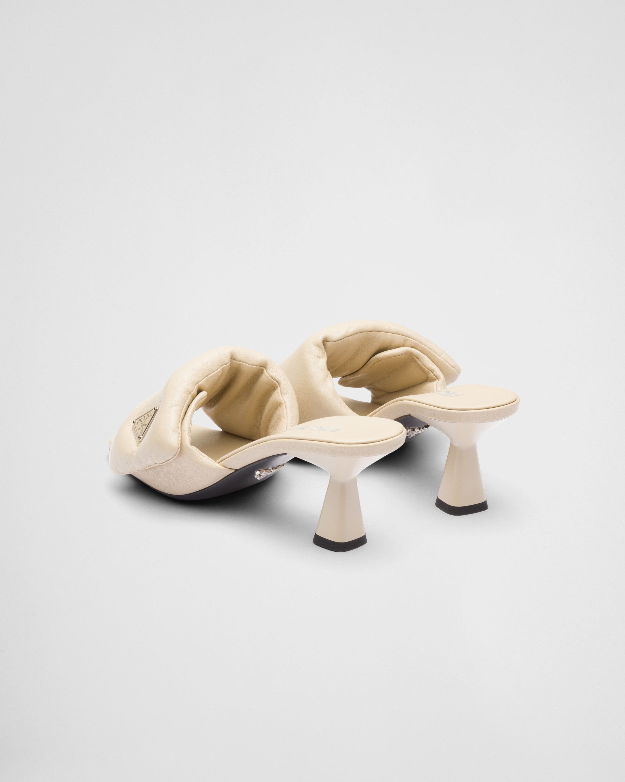Prada oc11z0625 Soft Padded Nappa Sandals in Beige Size US 11 / IT 41 - 5 Thumbnail