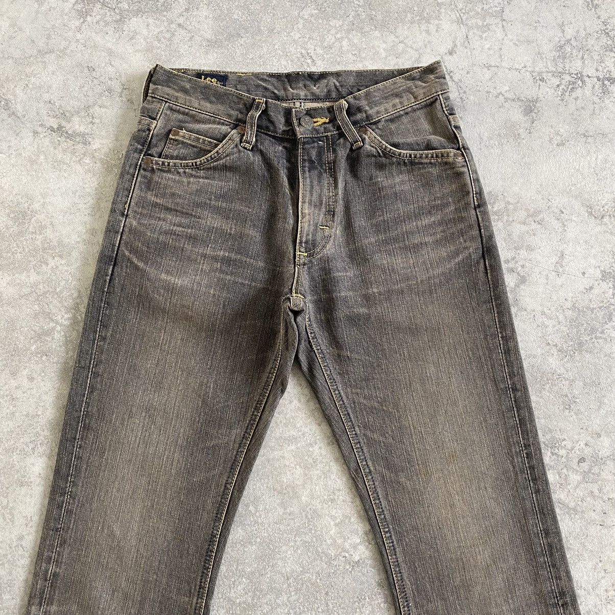 Vintage Vintage Lee Mud Washed Bootcut Flared Denim Jeans Size US 27 - 3 Thumbnail