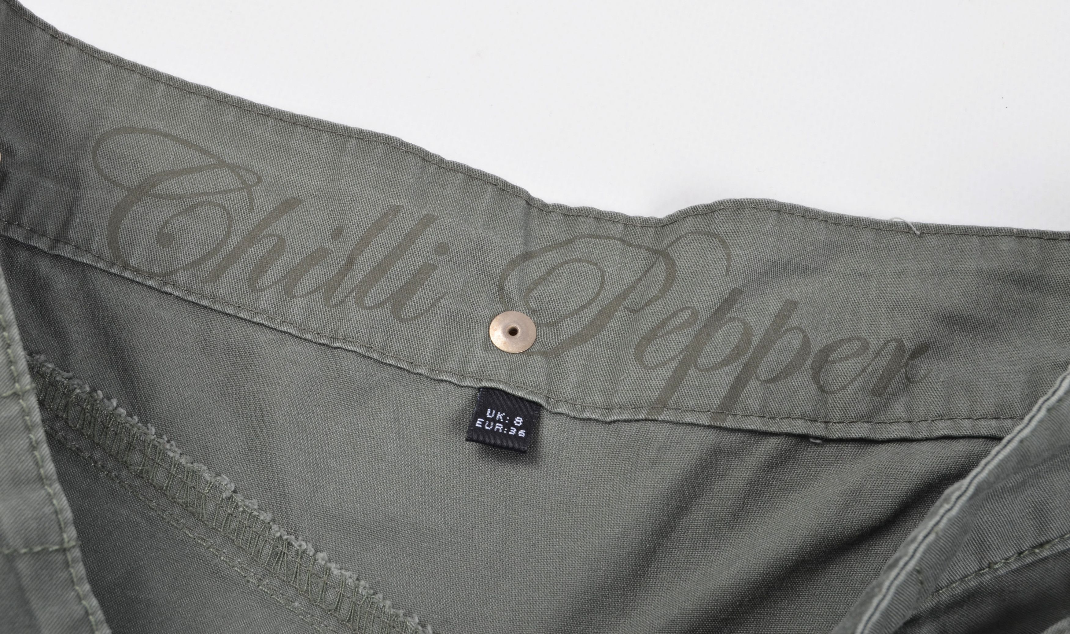 Vintage Vintage Chilli Peppers Y2K Grunge Asymmetrical Khaki Skirt Size 30" / US 8 / IT 44 - 8 Thumbnail