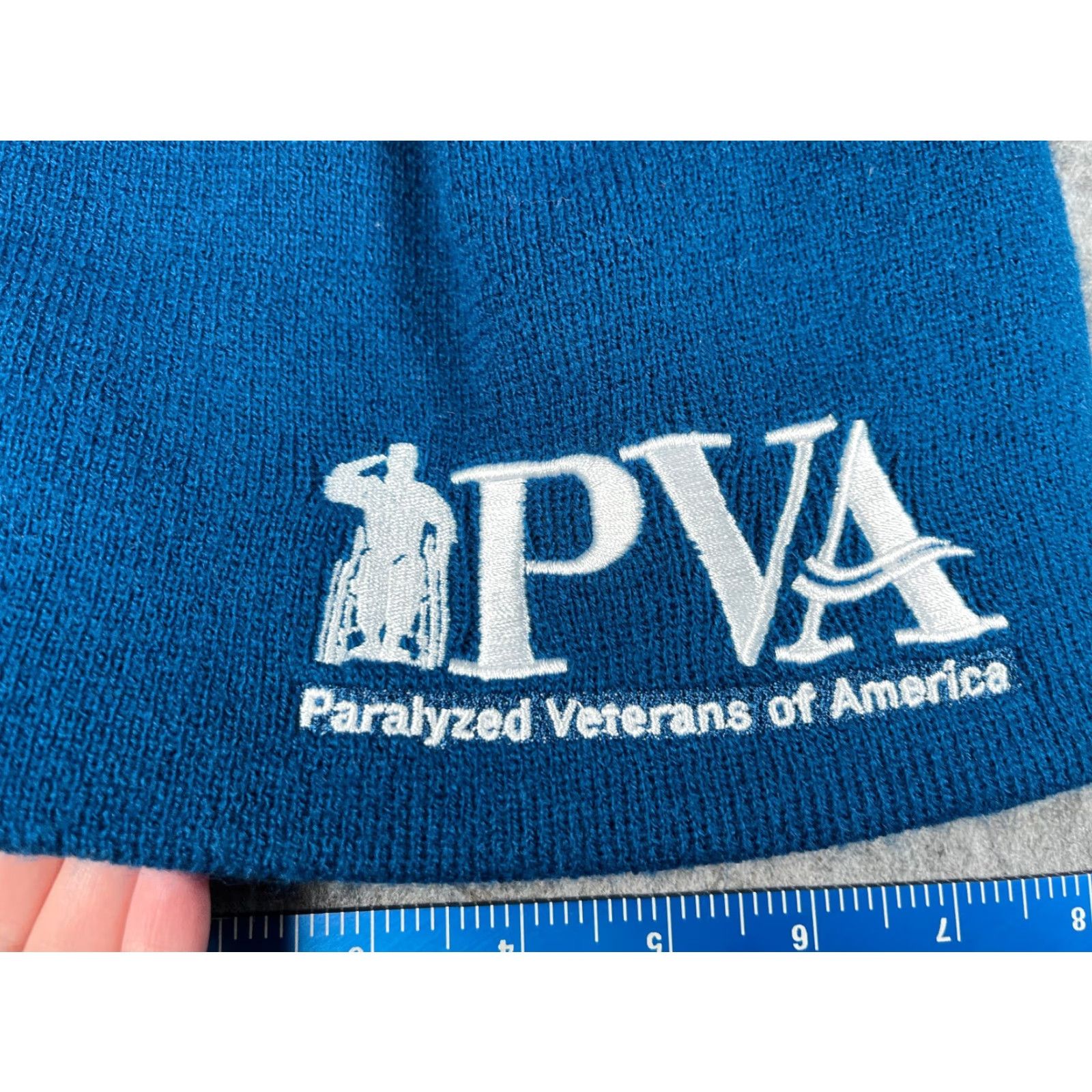 Vintage USA Flag Beanie Hat Unbranded Adult Blue Knit 100% Poly Acrylic Unisex Adults Eagle Flag Logo 90s? Size ONE SIZE - 5 Thumbnail