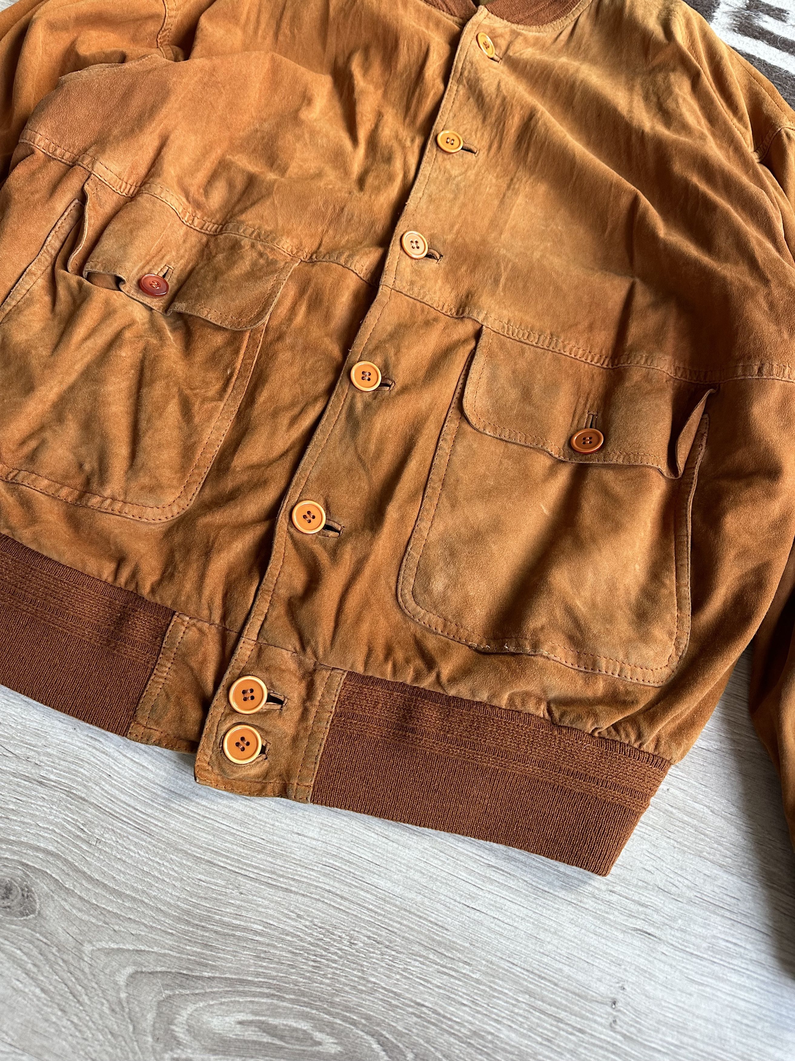 Vintage Leather Vintage 90s Suede Bomber Jacket 7529AC Size US XL / EU 56 / 4 - 5 Thumbnail