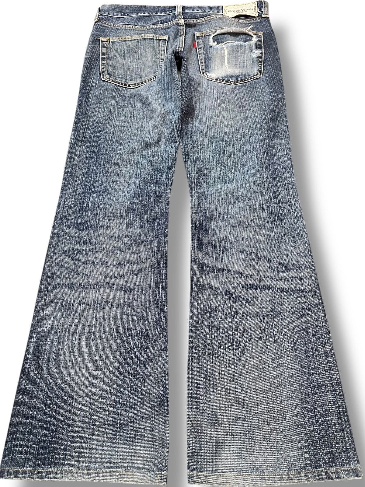 Japanese Brand Vintage Bobson Crackwash Flare Distressed Denim Size US 31 - 5 Thumbnail