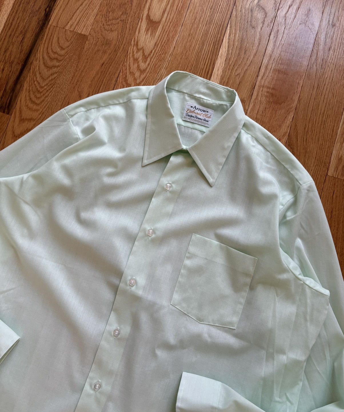 Arrow Arrow Belmont Club Vintage 50s Mint Green Dress Shirt 17 35 Size US L / EU 52-54 / 3 - 1 Thumbnail