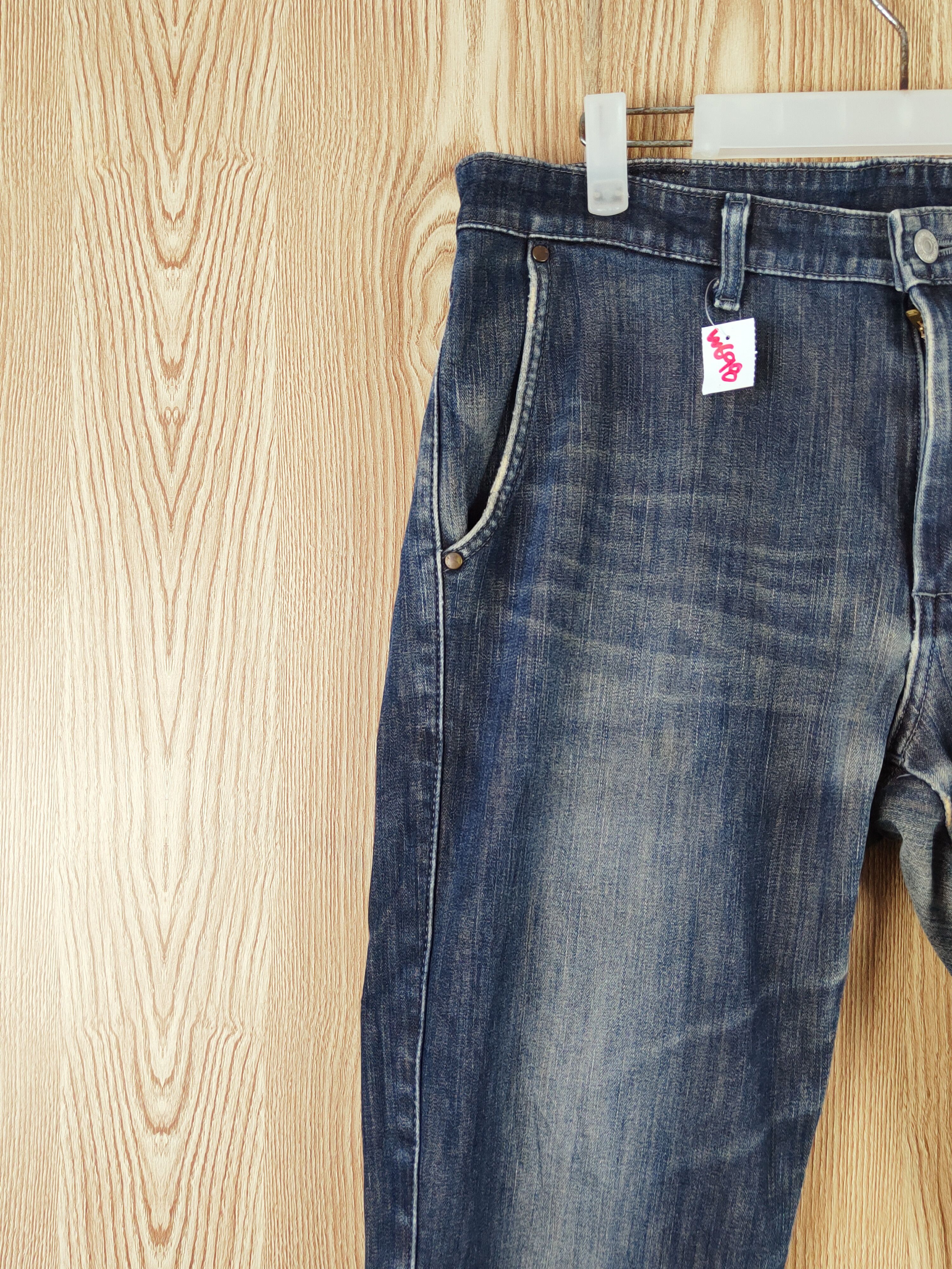 Edwin Edwin Dark Blue Distressed Ripped Jeans #W698 Size US 35 - 3 Thumbnail