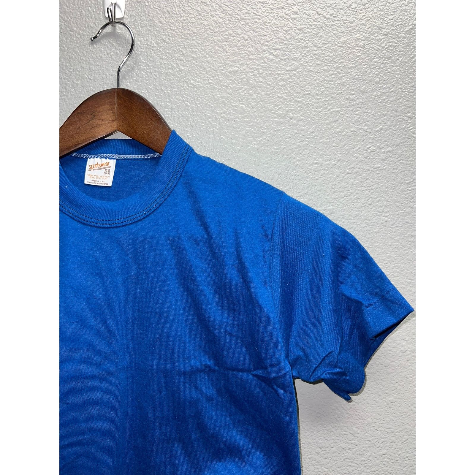 Other 80s Women's Vintage Sportswear Blue Crop Top Shirt Women XS Size XS / US 0-2 / IT 36-38 - 2 Thumbnail