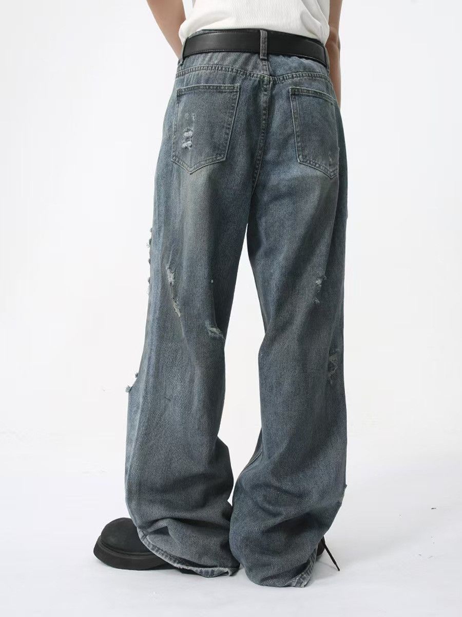 Japanese Brand × Vintage Washed and worn hip-hop ripped baggy jeans Size US 30 / EU 46 - 2 Thumbnail