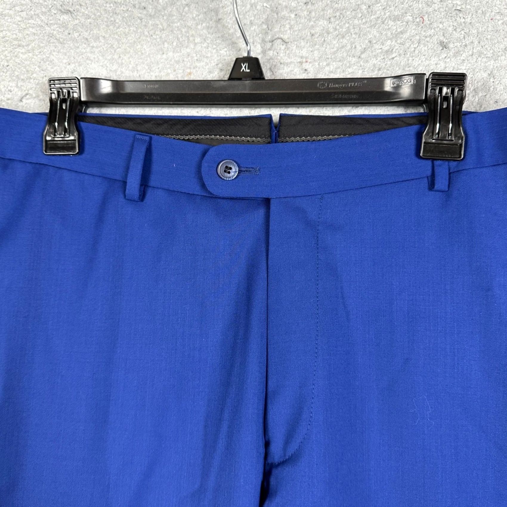 Vintage Heritage Gold Mens Super 110s Wool Dress Pants Cobalt Blue 49x26 Made in Canada Size US 32 / EU 48 - 2 Thumbnail