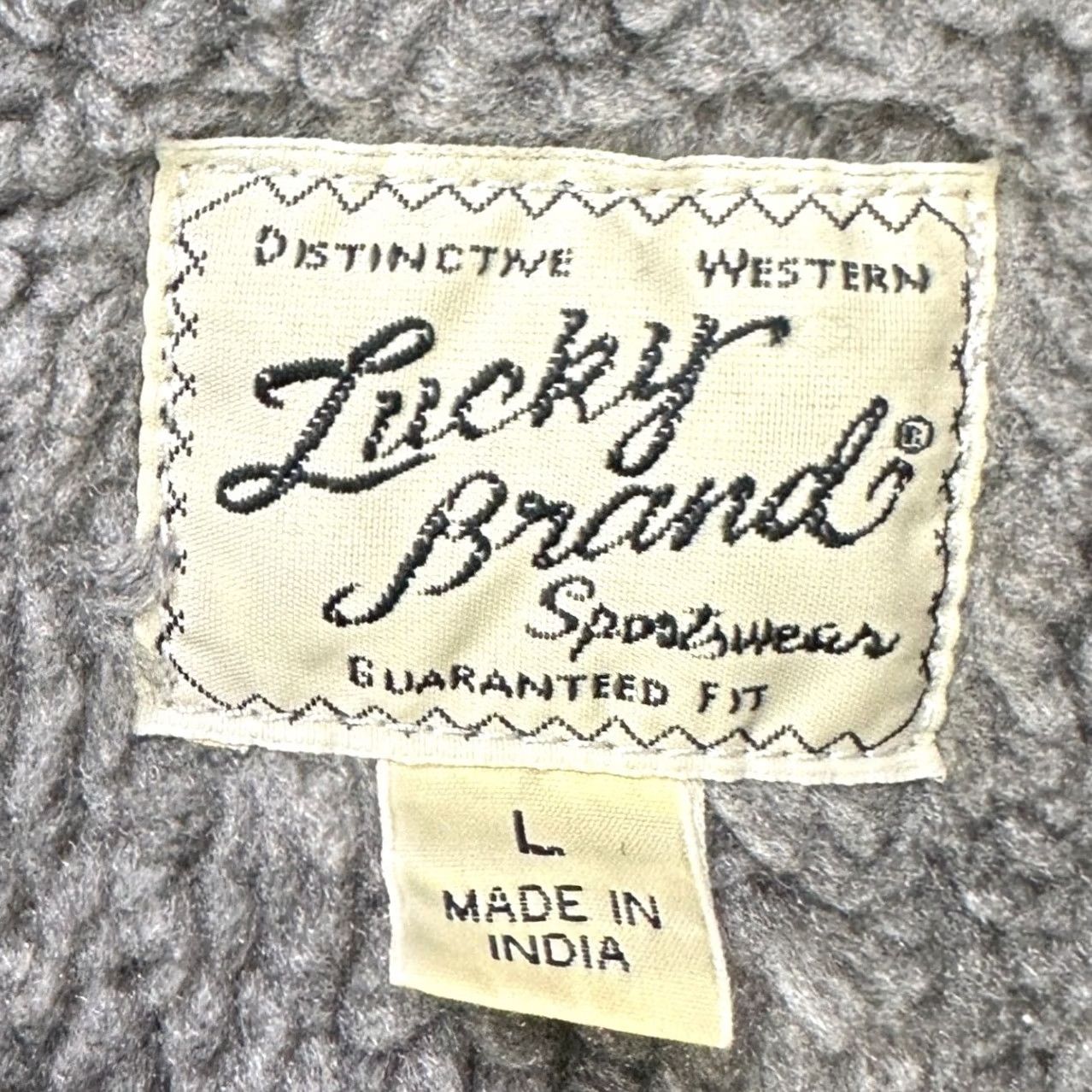 Lucky Brand Lucky Brand Mens Large Shirt Flannel Shacket Red Plaid Heavyweight Lined Sherpa Button-Up Long Sleeve Collared Striped Accent Casual Winter Fall Mens Size US L / EU 52-54 / 3 - 5 Thumbnail