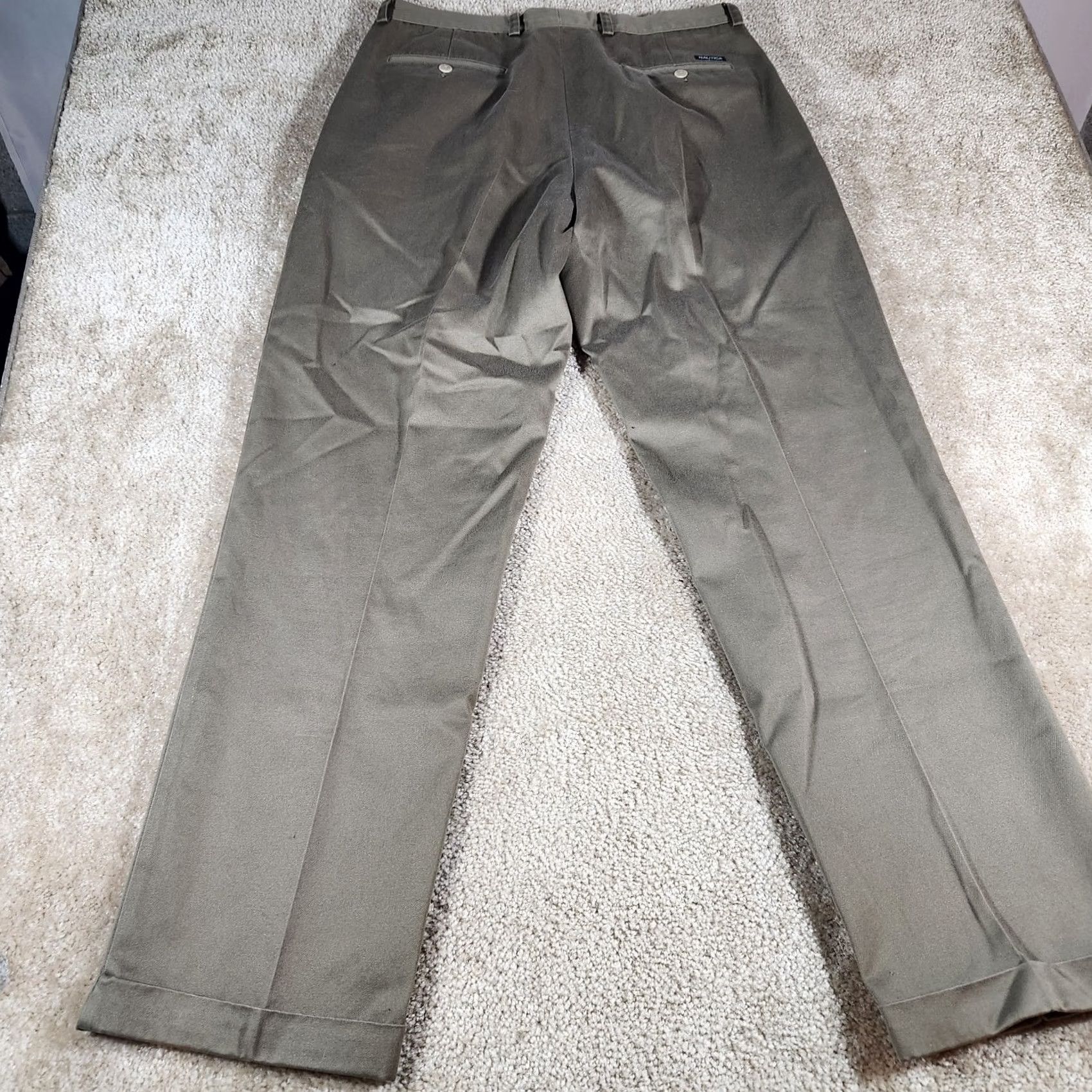 Nautica Nautica Pants Mens 36x34 Classic Fit Khakis Business Casual Brown Pleated Size US 36 / EU 52 - 4 Thumbnail