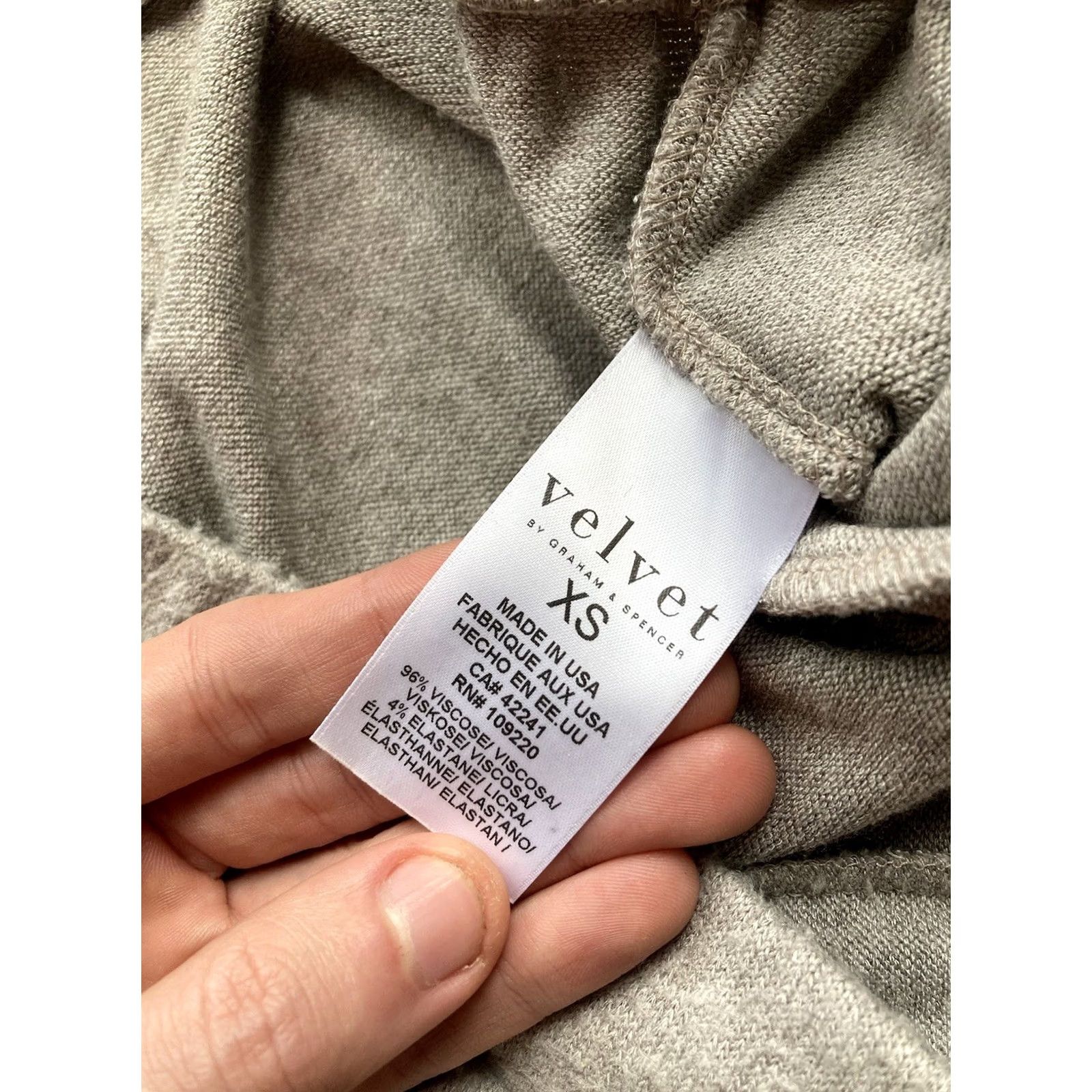 Velvet VELVET by GRAHAM & SPENCER Womens Pants XS Jogger Gray Solid | Relaxed Straight Leg Lounge Casual Size 26" / US 2 / IT 38 - 7 Thumbnail