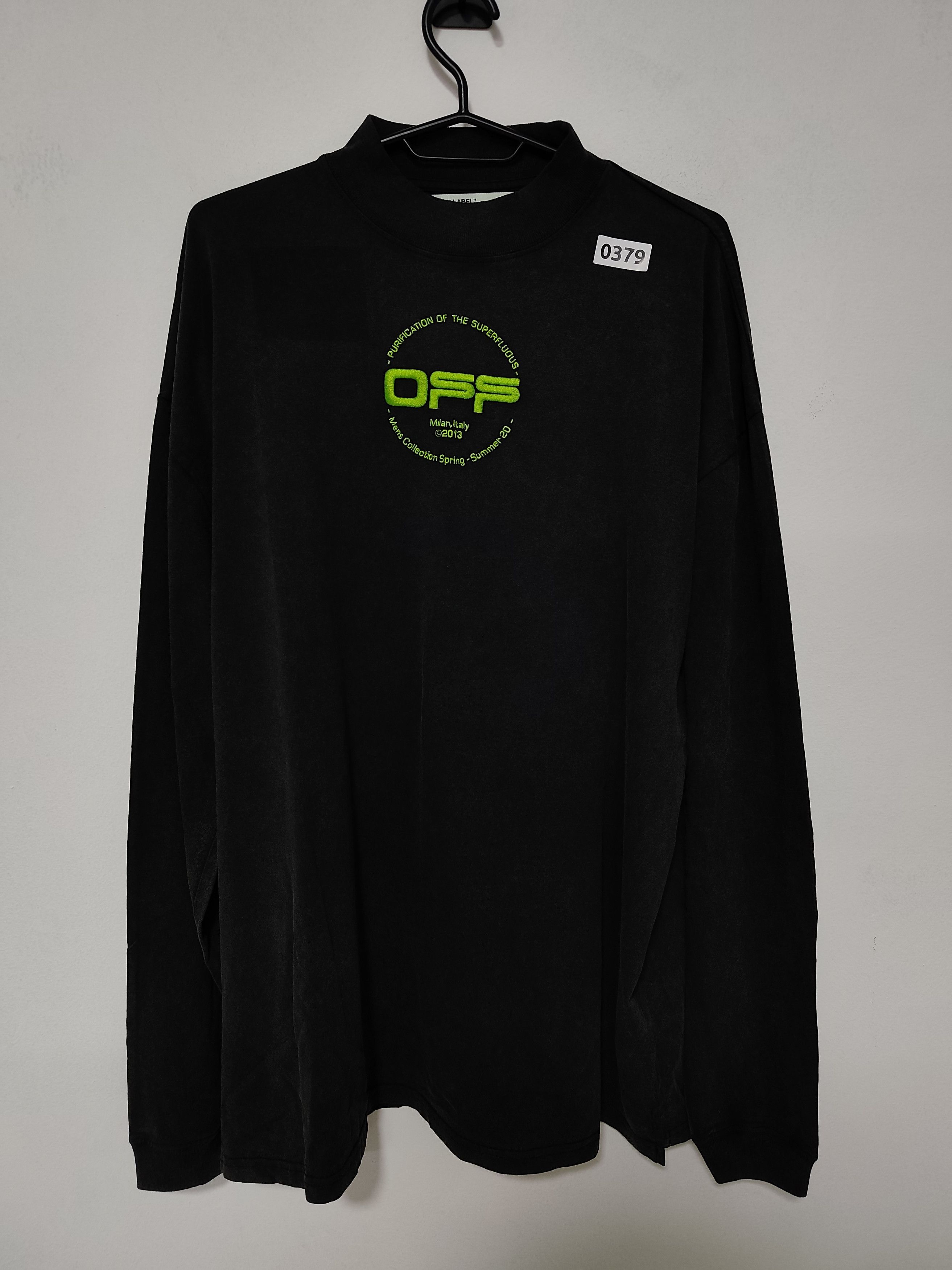 Off-White Off-White "Hand Logo Long Sleeve Mock Neck" Size US M / EU 48-50 / 2 - 8 Thumbnail