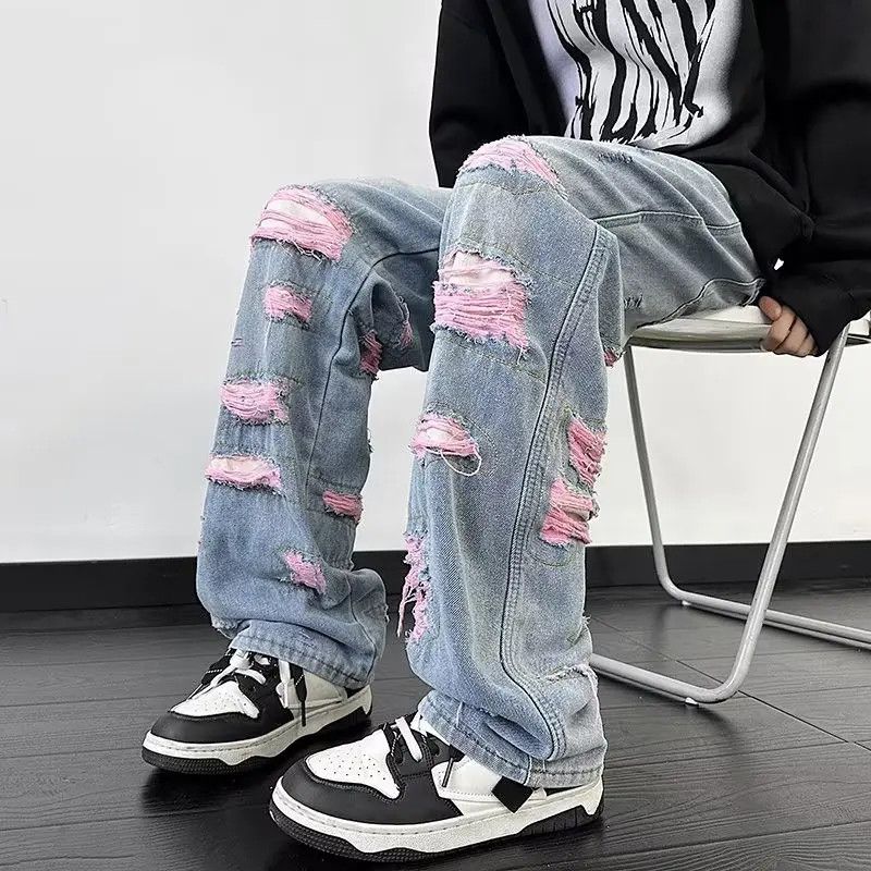 Japanese Brand × Jean Retro loose graffiti ripped jeans Size US 32 / EU 48 - 3 Thumbnail