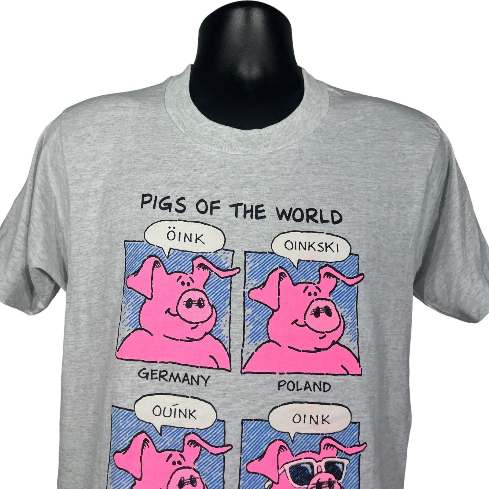 Other Vintage "Pigs Of The World" Art Parody Tee Size US M / EU 48-50 / 2 - 2 Thumbnail