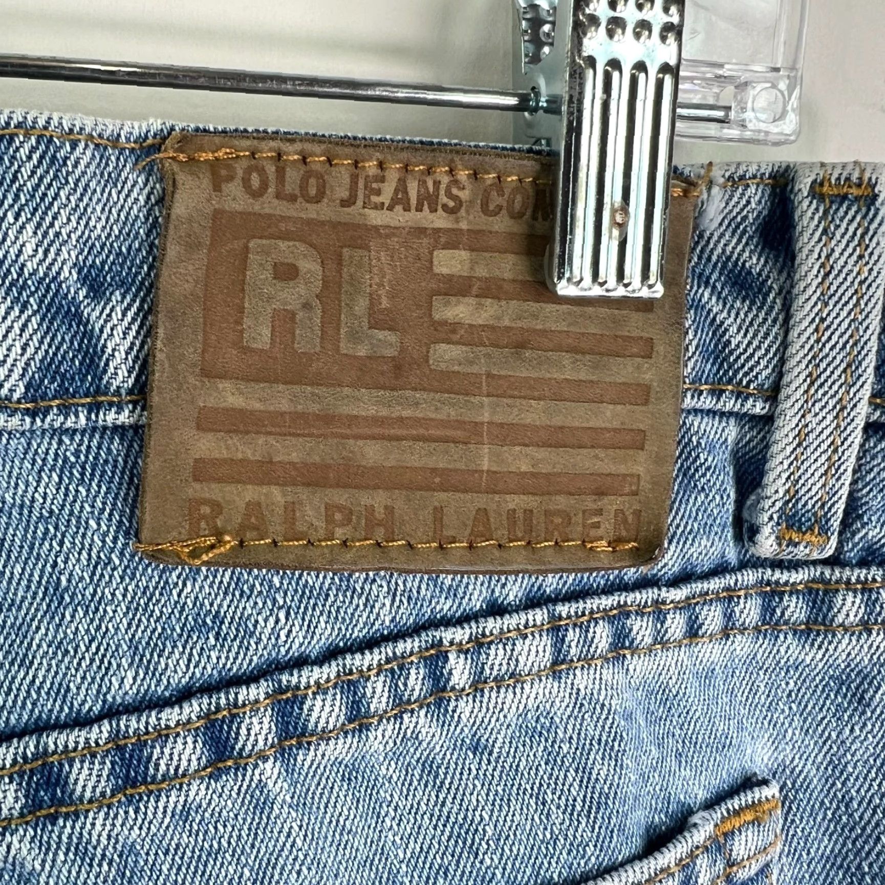 Ralph Lauren VINTAGE Ralph Lauren Jeans Women 12X31 Straight Leg 36X32 Denim Blue 100% Cotton 5-Pocket Zip Button 90s Cowboy Hipster Womens Size 34" / US 12 / IT 48 - 7 Thumbnail