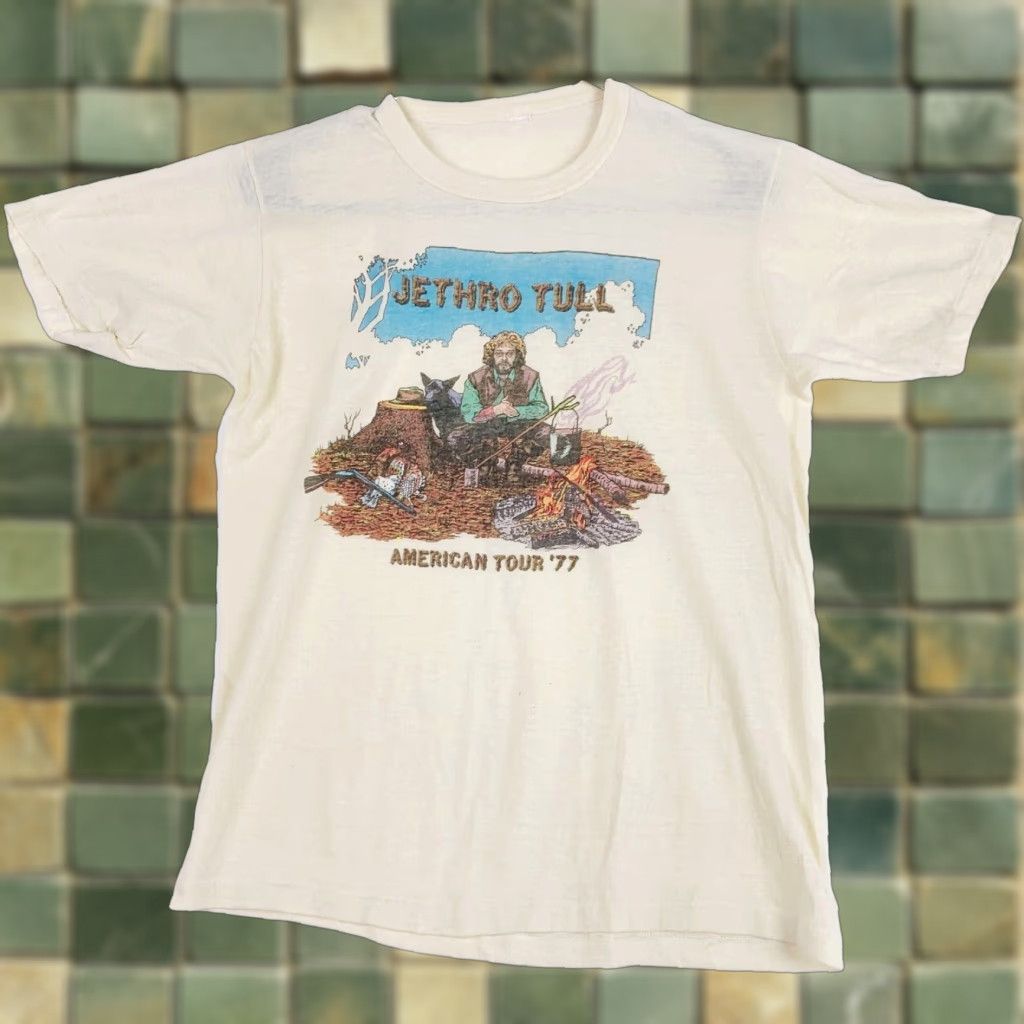 Vintage VINTAGE Jethro Tull American Tour Single Stitch Tee T-Shirt L White Mens Size US L / EU 52-54 / 3 - 1 Thumbnail