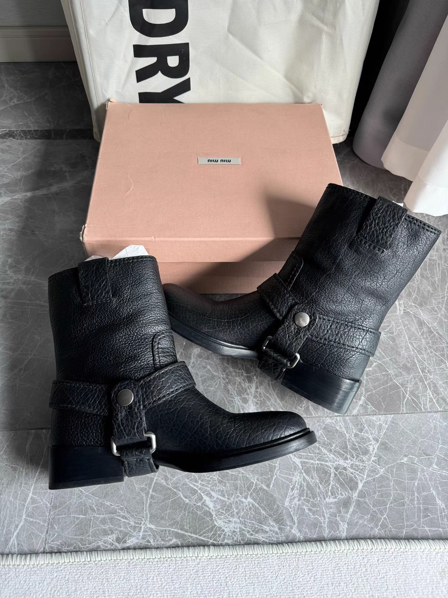 Miu Miu MiuMiu Black Biker Boots K6 Size US 6 / IT 36 - 6 Thumbnail