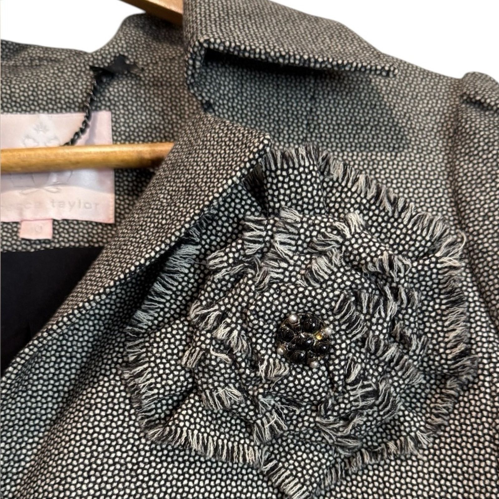 Rebecca Taylor Rebecca Taylor Wool Tweed Cropped Blazer Size 10 Size L / US 10 / IT 46 - 4 Thumbnail