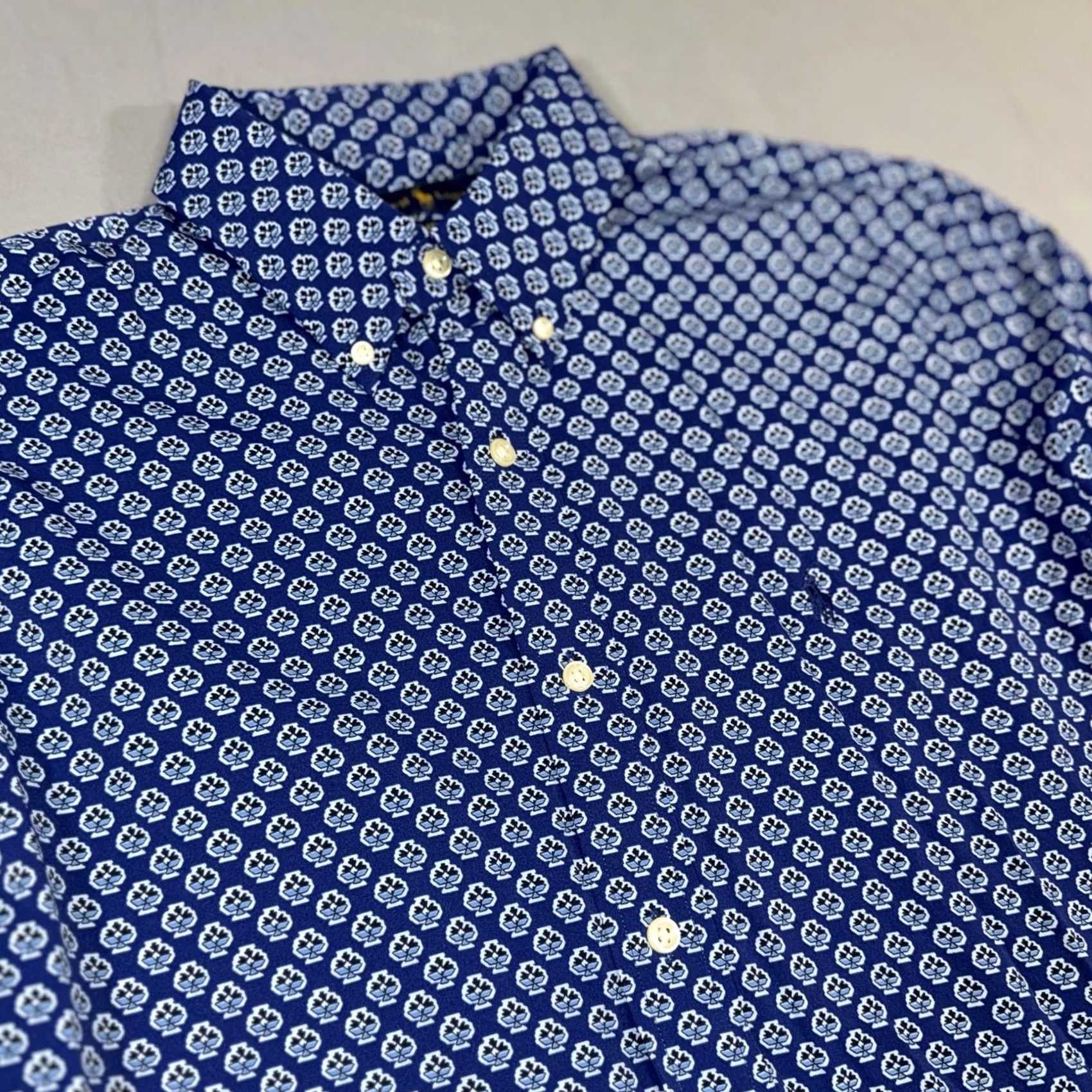 Ralph Lauren Ralph Lauren Shirt Mens Medium Blue Floral Print Classic Fit Button-Front Embroidered Pony Size US M / EU 48-50 / 2 - 3 Thumbnail