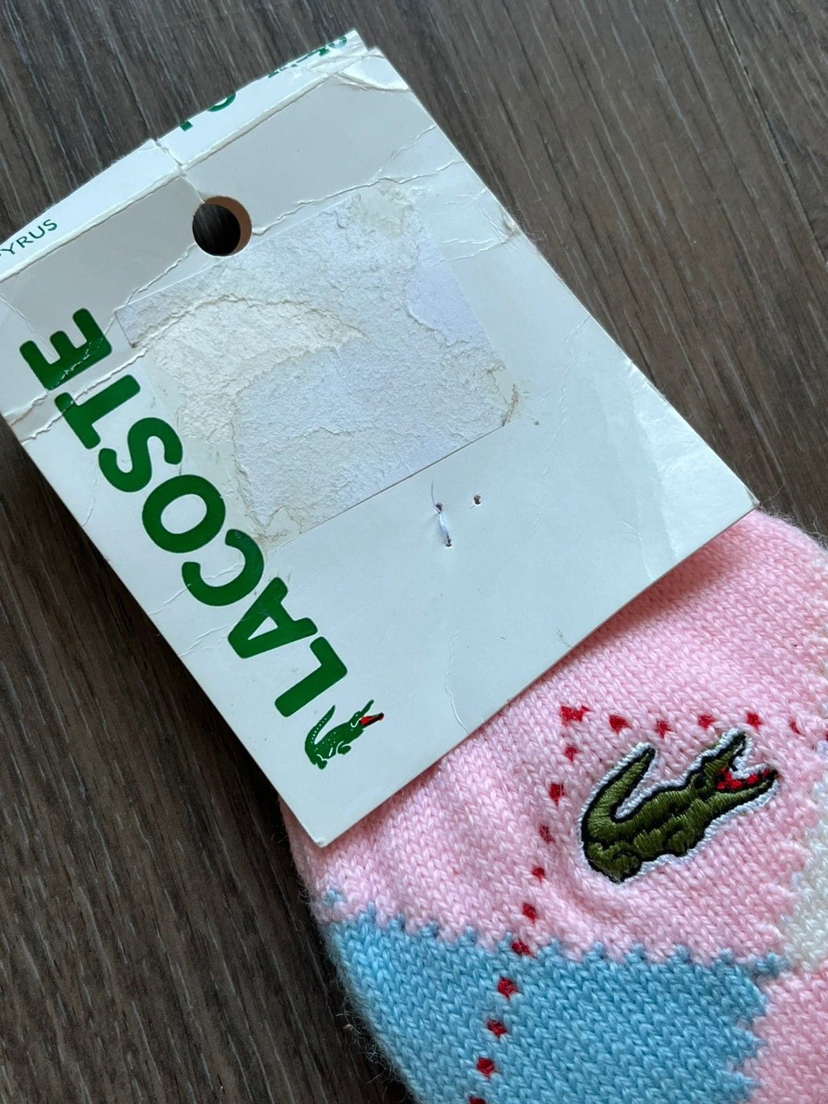 Lacoste Lacoste Sz 42-43 Made in France Pink Wool Socks 1990s Size 42 - 2 Thumbnail